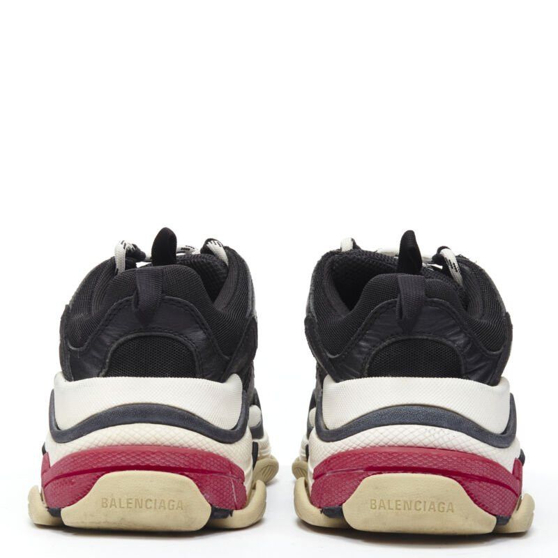 Balenciaga BALENCIAGA Triple S black mesh white red triple sole chunky sneaker EU37 Size US 7 / IT 37 - 5 Thumbnail
