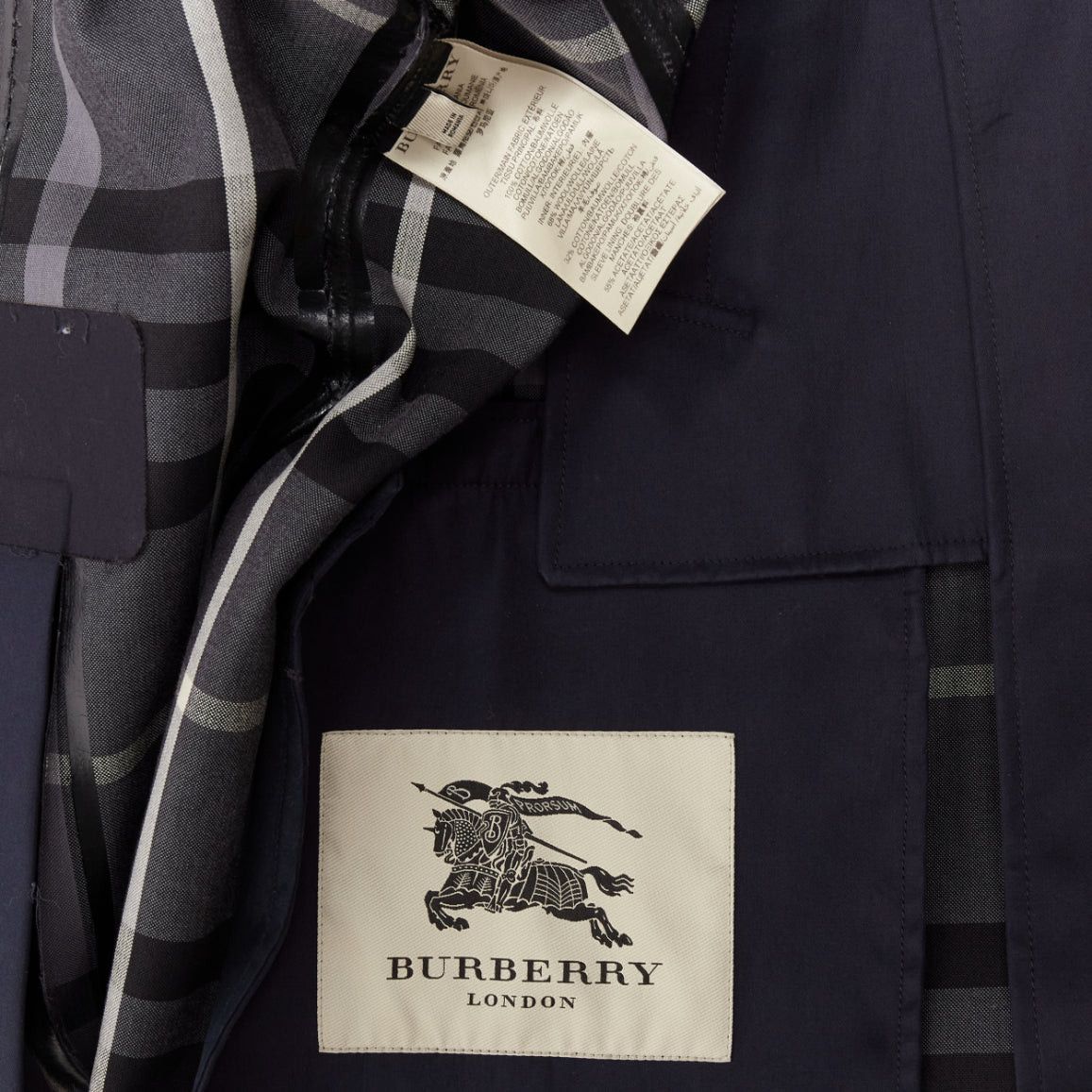 Burberry BURBERRY navy cotton wool lined leather epaulet short trench coat IT48 M Size US M / EU 48-50 / 2 - 8 Thumbnail