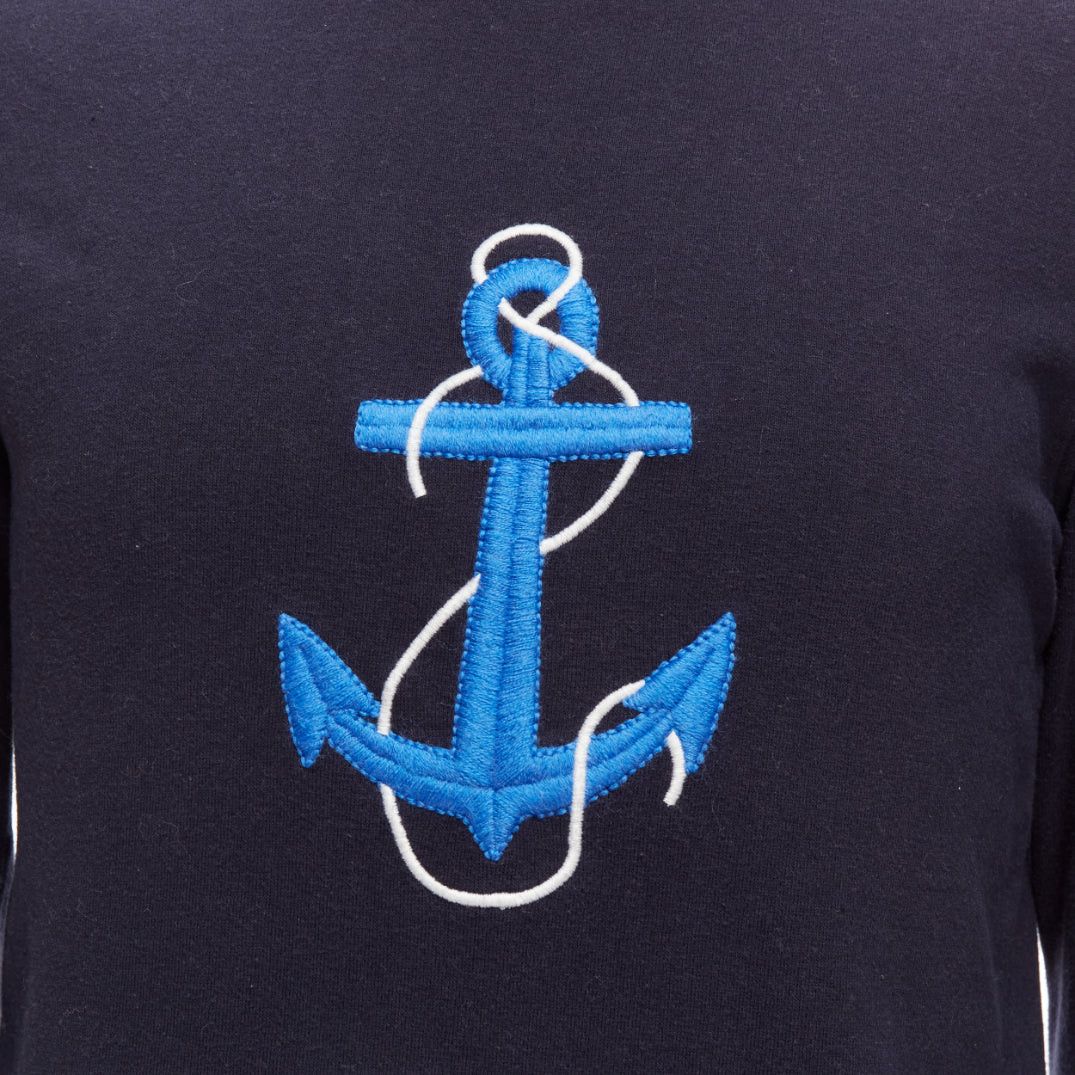 A.P.C. A.P.C. navy blue white anchor embroidery crew neck cotton sweatshirt US0 XS Size US XS / EU 42 / 0 - 2 Thumbnail