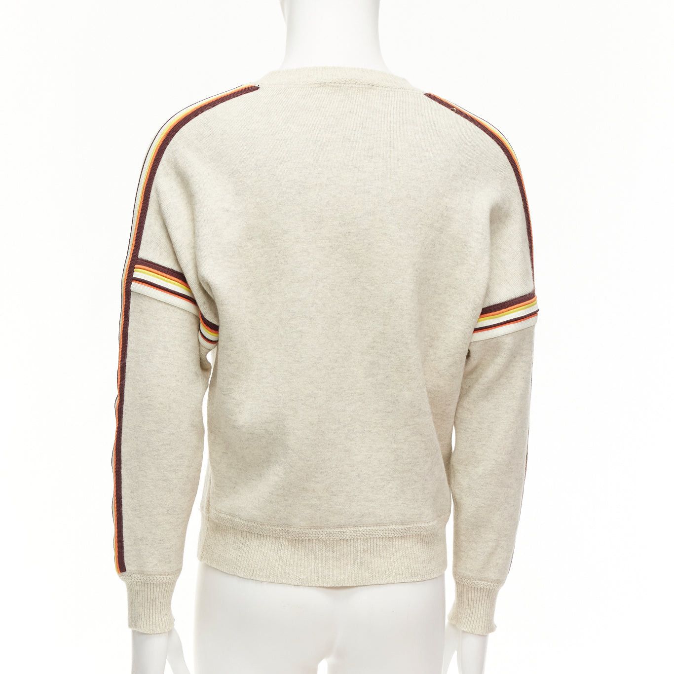 Isabel Marant ISABEL MARANT Nelson grey melange cotton striped trim sweatshirt S Size US S / EU 44-46 / 1 - 5 Thumbnail