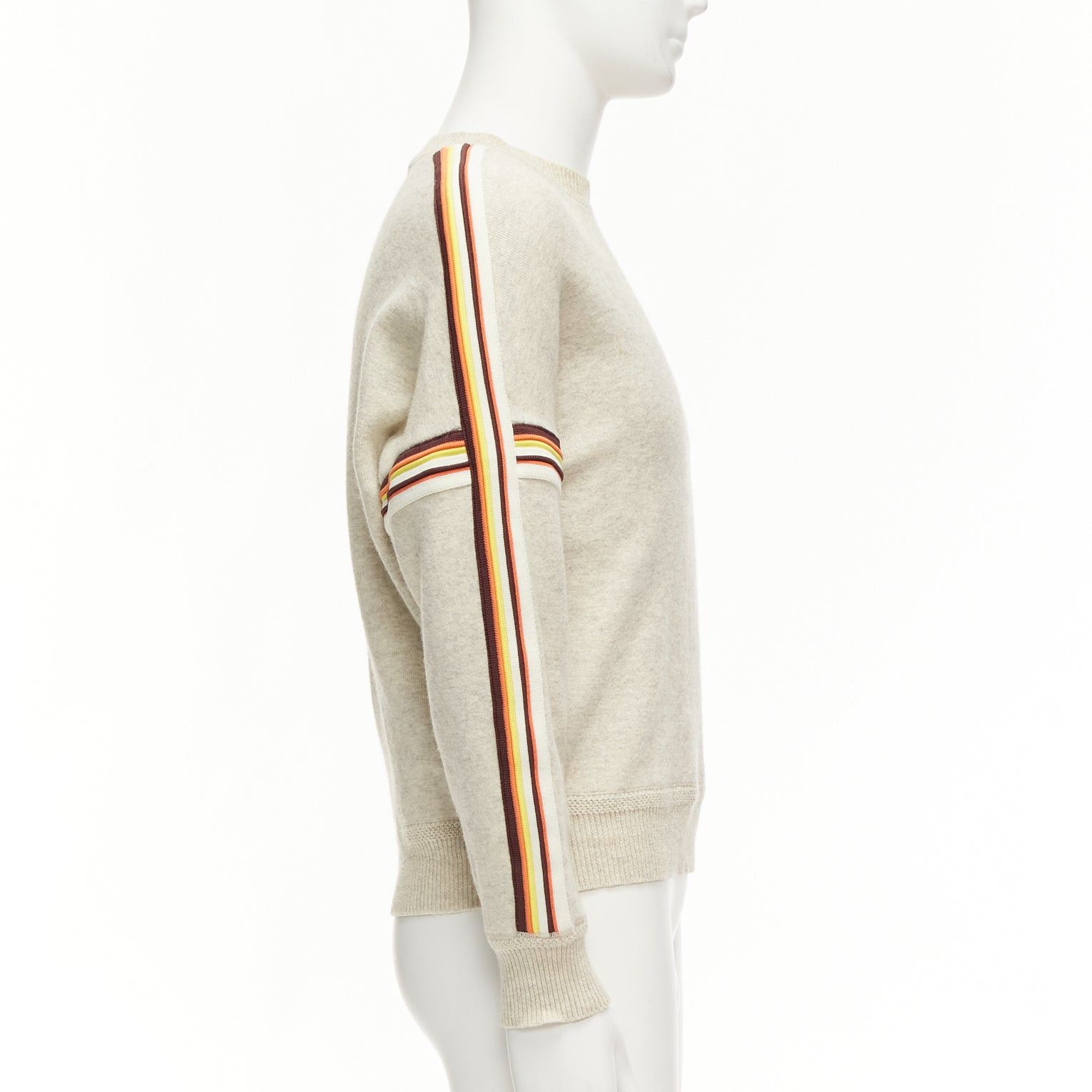 Isabel Marant ISABEL MARANT Nelson grey melange cotton striped trim sweatshirt S Size US S / EU 44-46 / 1 - 4 Thumbnail