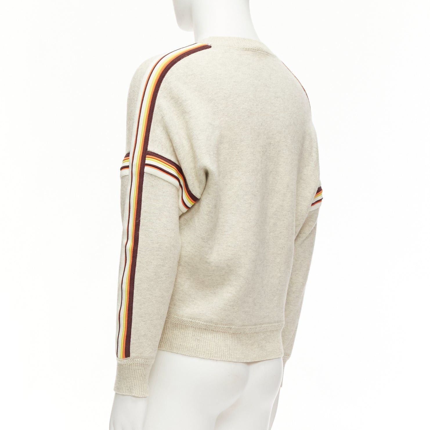 Isabel Marant ISABEL MARANT Nelson grey melange cotton striped trim sweatshirt S Size US S / EU 44-46 / 1 - 6 Thumbnail