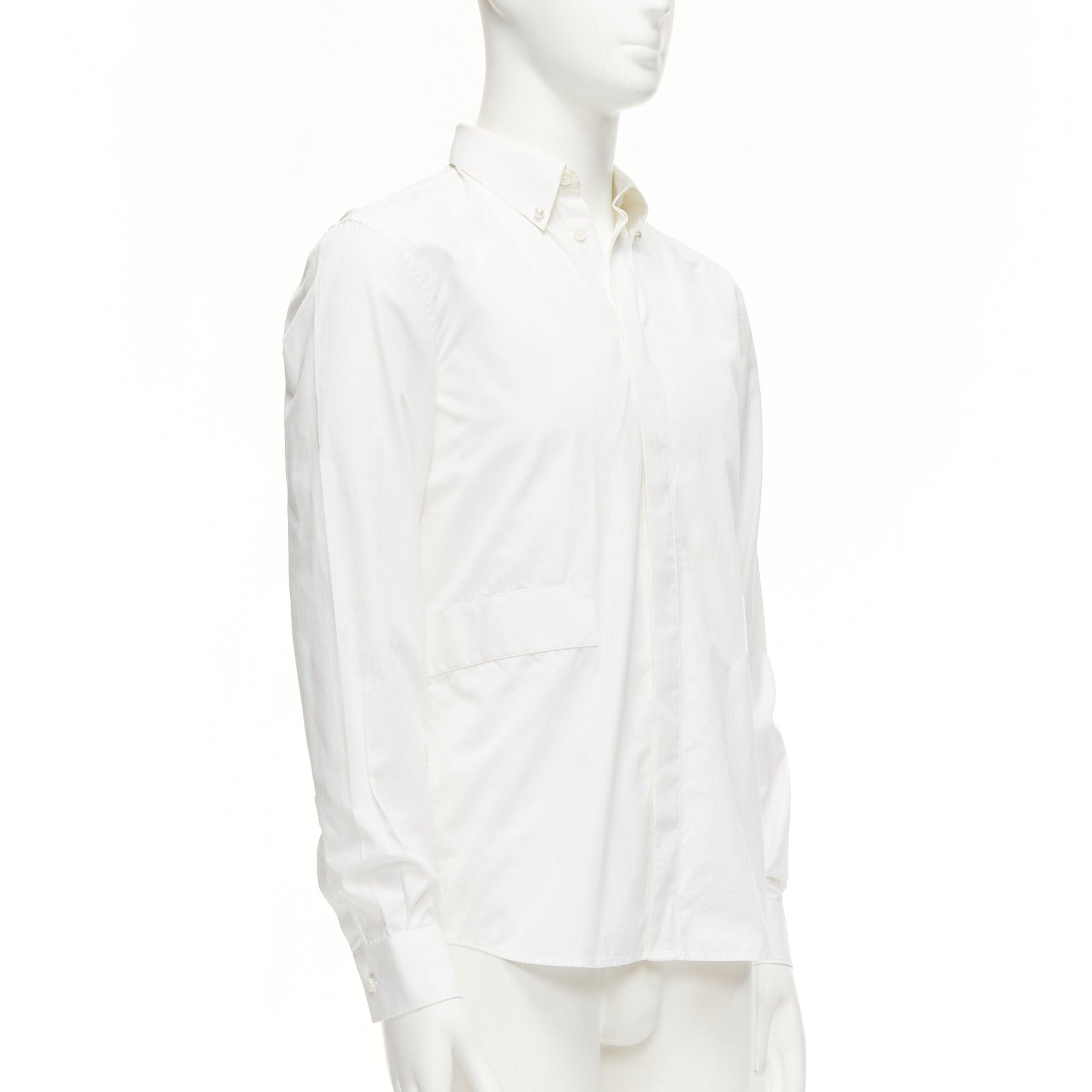 Givenchy GIVENCHY Riccardo Tisci white cotton band applique shirt EU39 M Size US M / EU 48-50 / 2 - 3 Thumbnail
