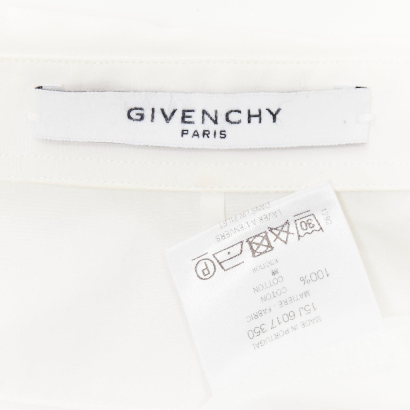 Givenchy GIVENCHY Riccardo Tisci white cotton band applique shirt EU39 M Size US M / EU 48-50 / 2 - 8 Thumbnail
