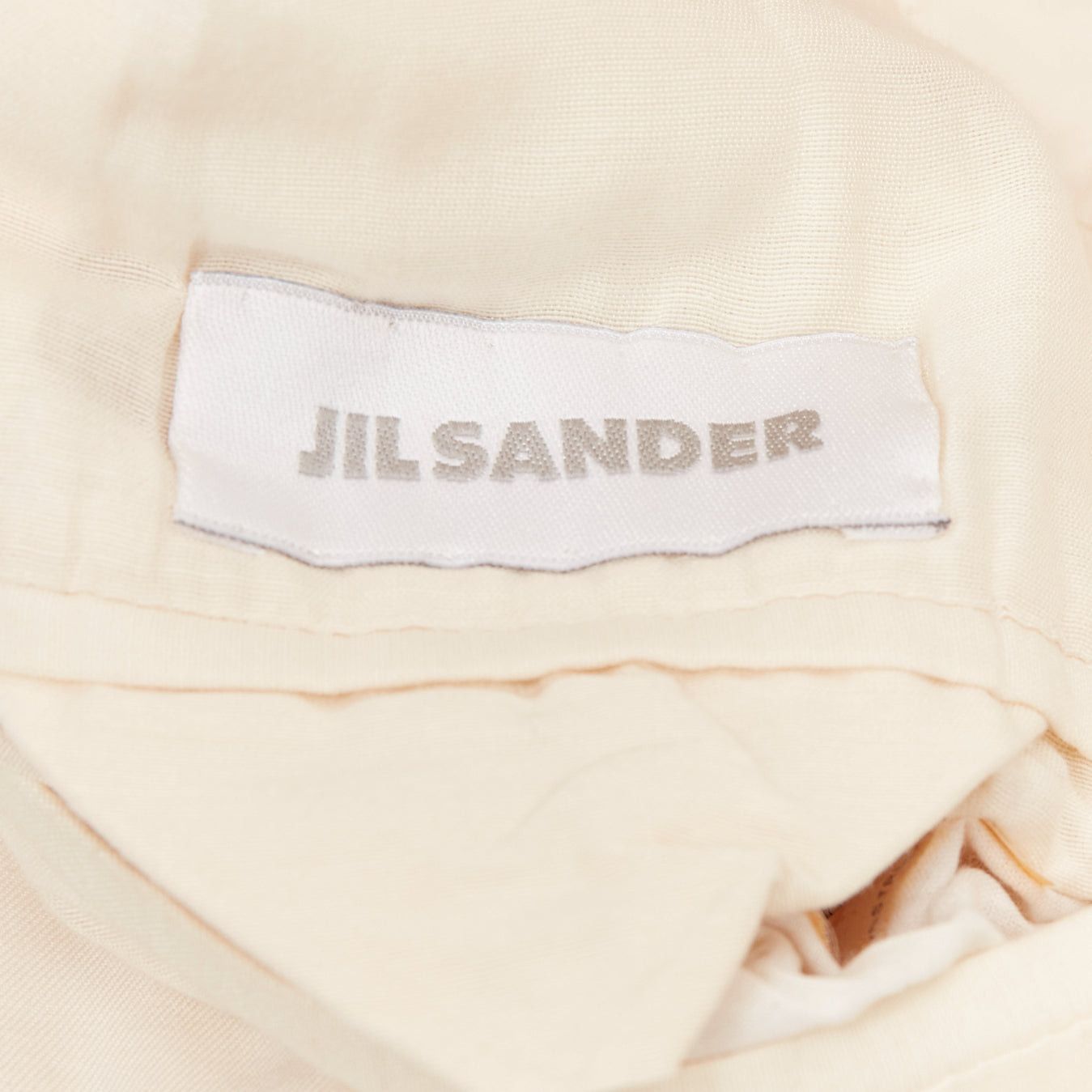 Jil Sander JIL SANDER cream cotton hand stitched lapel pocket single vent blazer IT46 S Size 46R - 10 Thumbnail