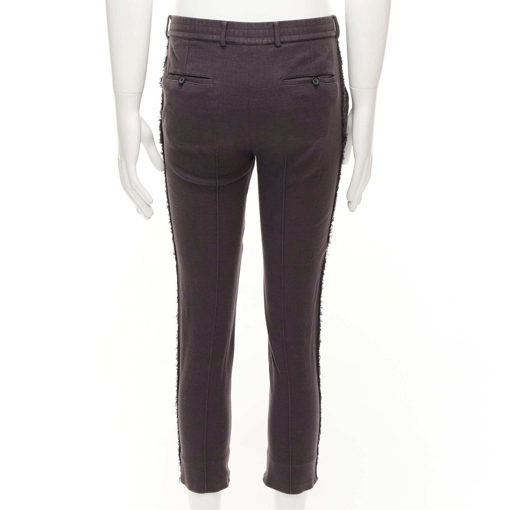 Lanvin LANVIN grey cotton distressed trim washed waistband cropped pants S Size US 28 / EU 44 - 5 Thumbnail
