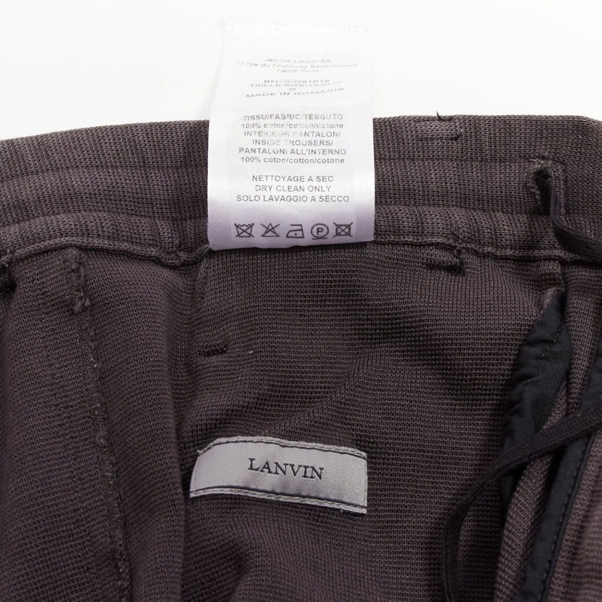 Lanvin LANVIN grey cotton distressed trim washed waistband cropped pants S Size US 28 / EU 44 - 8 Thumbnail
