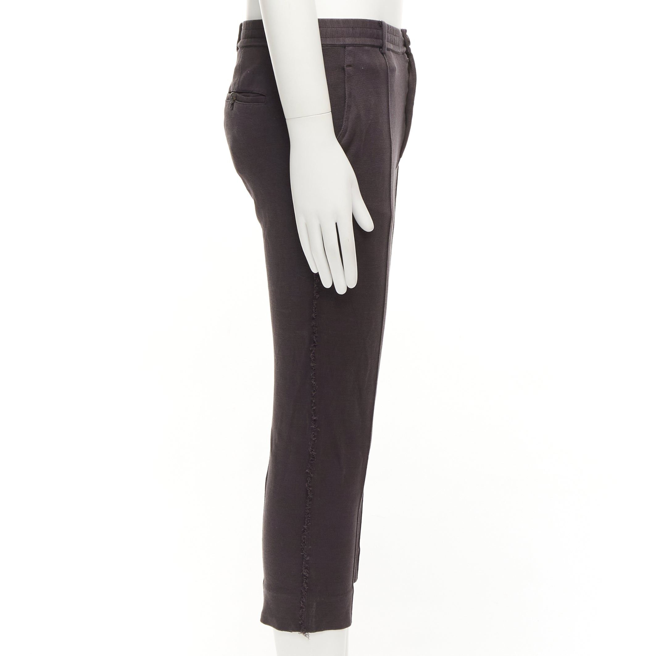 Lanvin LANVIN grey cotton distressed trim washed waistband cropped pants S Size US 28 / EU 44 - 4 Thumbnail