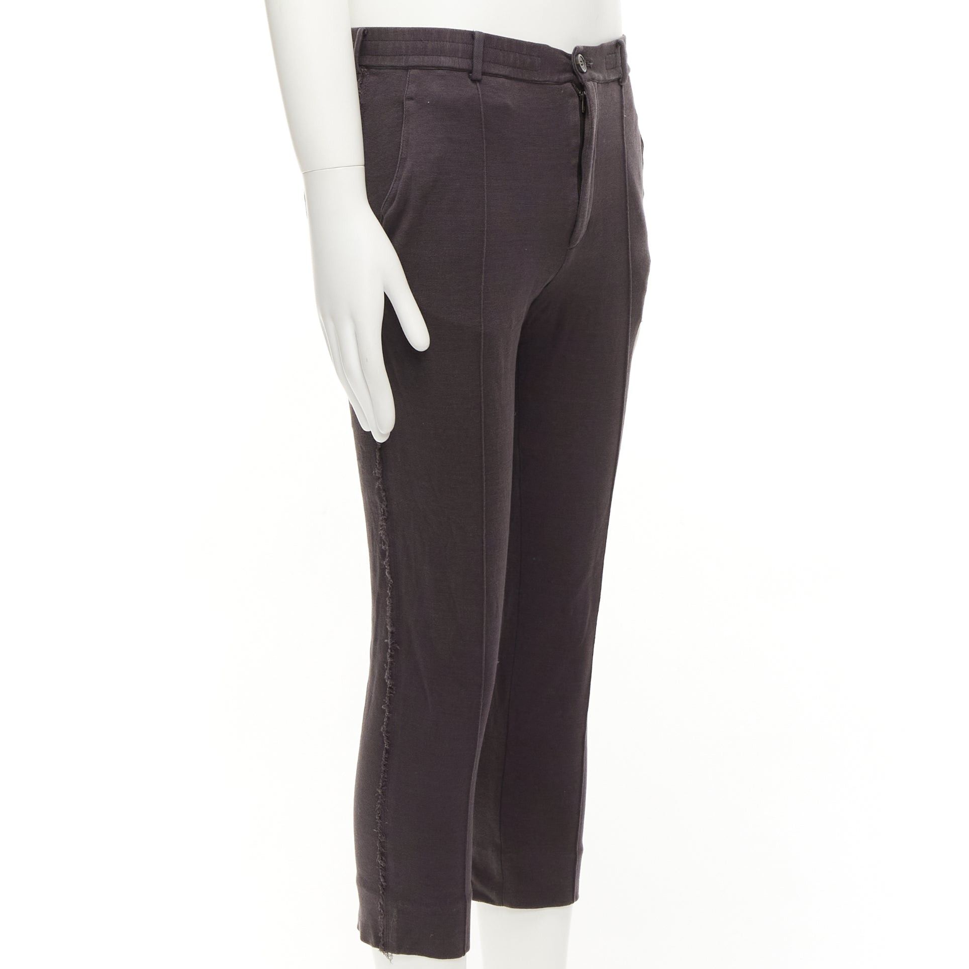 Lanvin LANVIN grey cotton distressed trim washed waistband cropped pants S Size US 28 / EU 44 - 3 Thumbnail