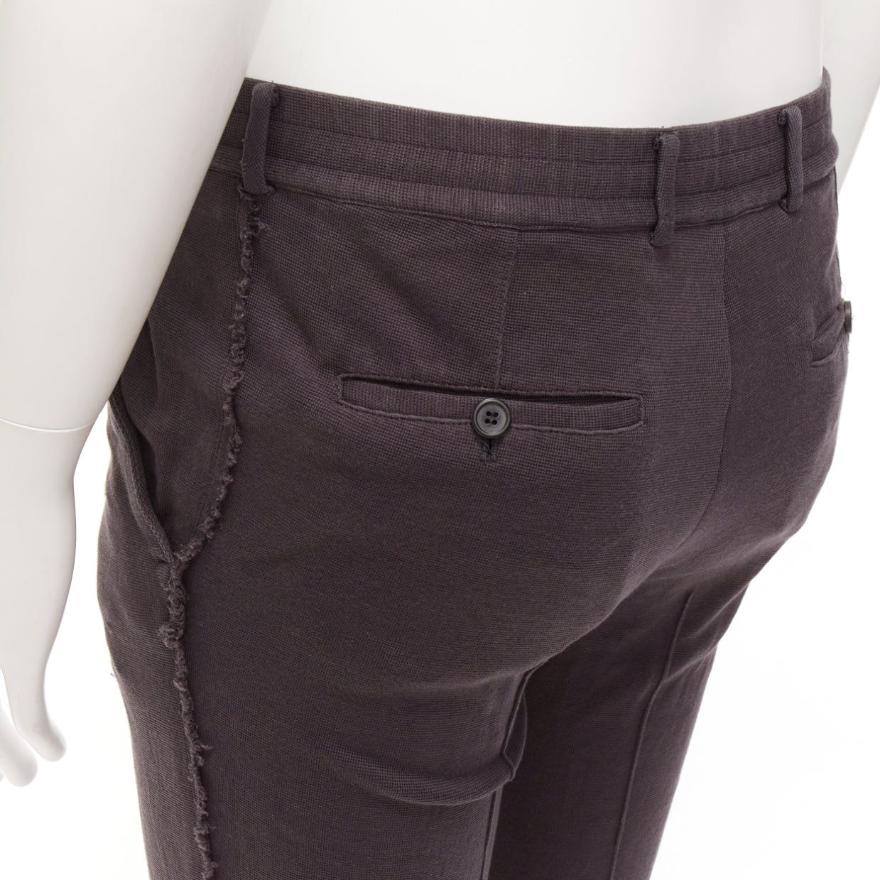 Lanvin LANVIN grey cotton distressed trim washed waistband cropped pants S Size US 28 / EU 44 - 2 Thumbnail