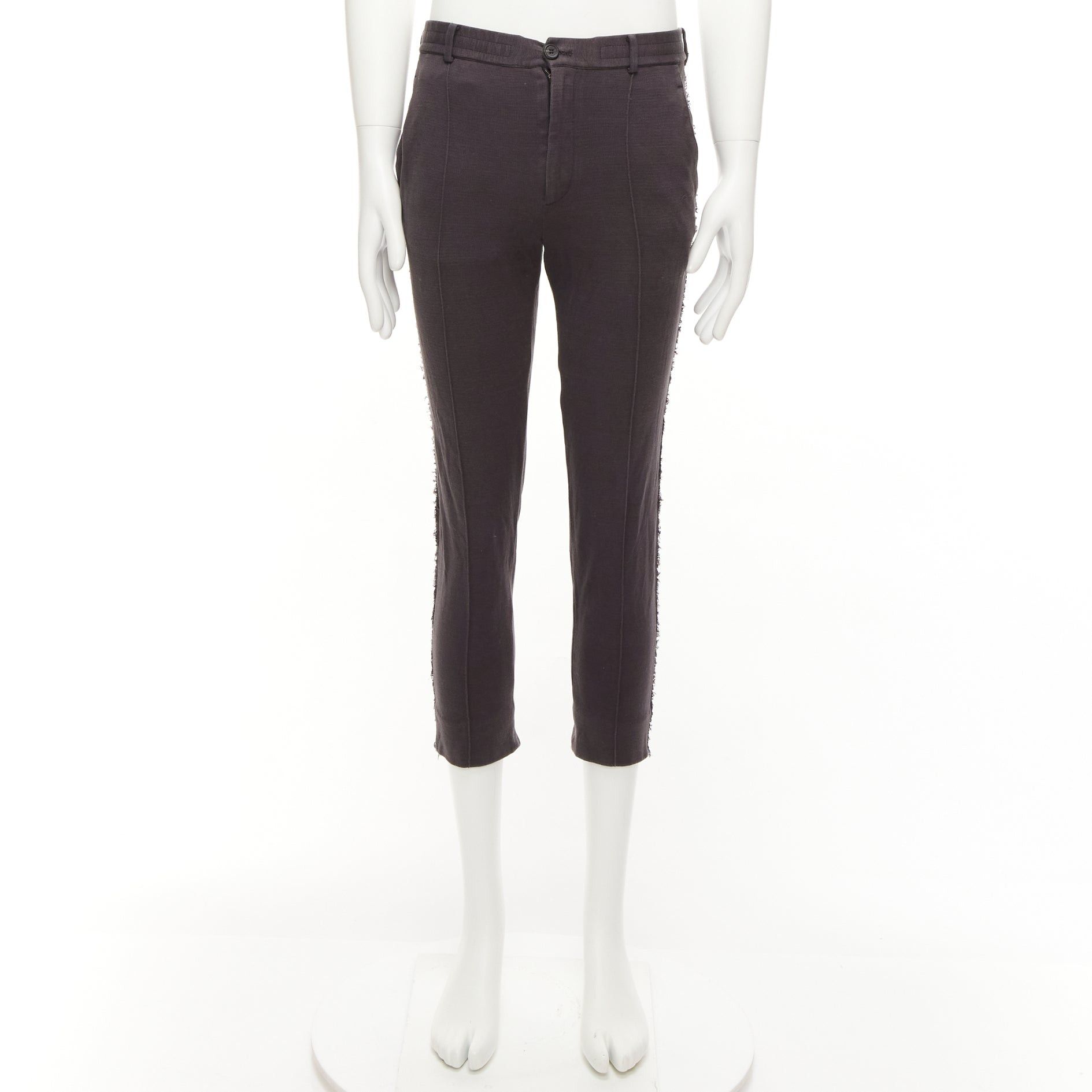 Lanvin LANVIN grey cotton distressed trim washed waistband cropped pants S Size US 28 / EU 44 - 9 Thumbnail