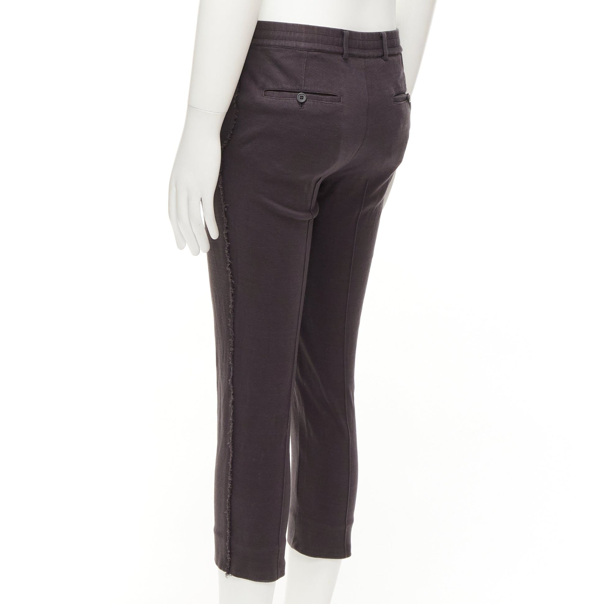 Lanvin LANVIN grey cotton distressed trim washed waistband cropped pants S Size US 28 / EU 44 - 6 Thumbnail