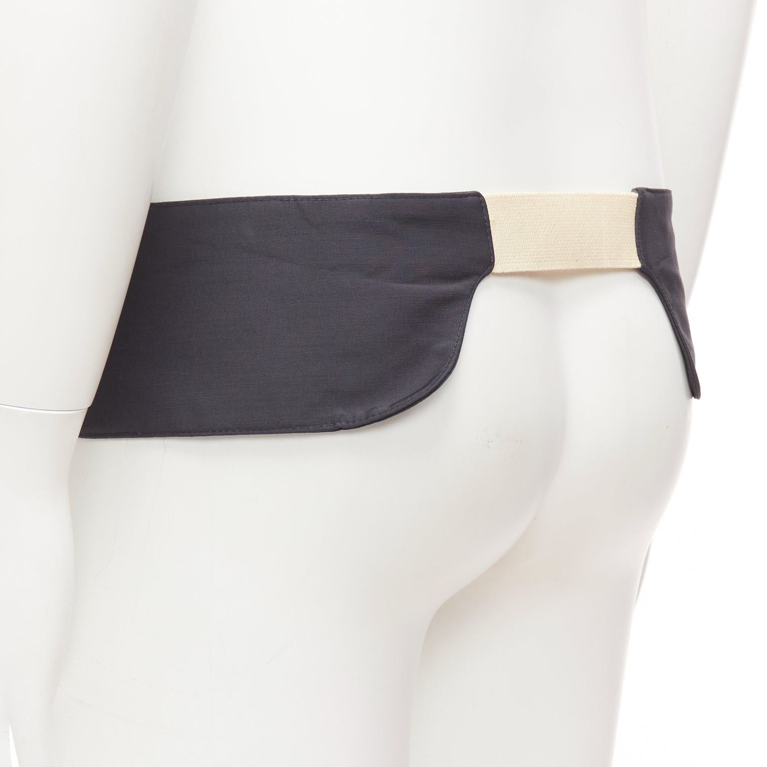Raf Simons rare RAF SIMONS 10 Corso Como grey cream fabric double panel canvas utility belt Size ONE SIZE - 5 Thumbnail