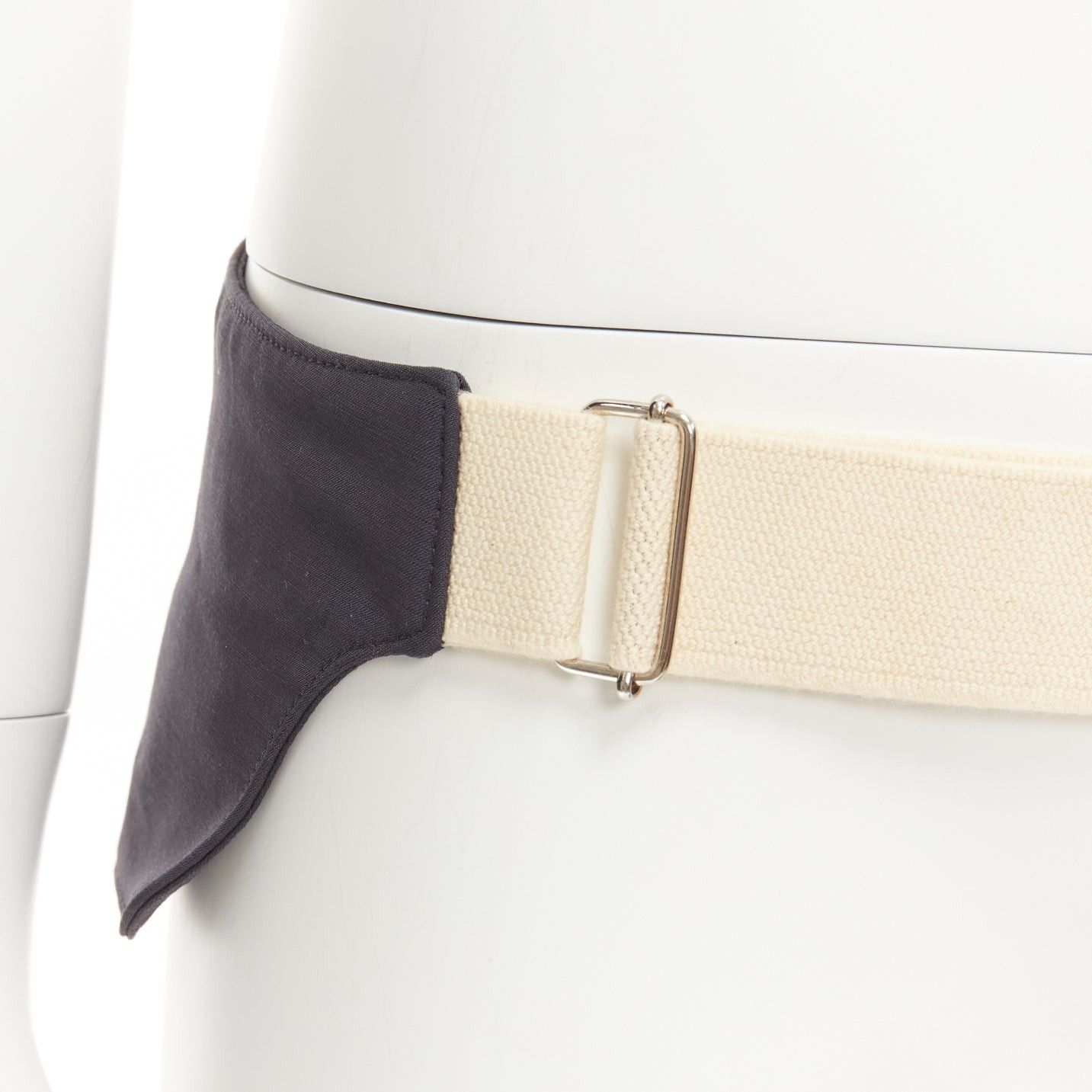 Raf Simons rare RAF SIMONS 10 Corso Como grey cream fabric double panel canvas utility belt Size ONE SIZE - 7 Thumbnail