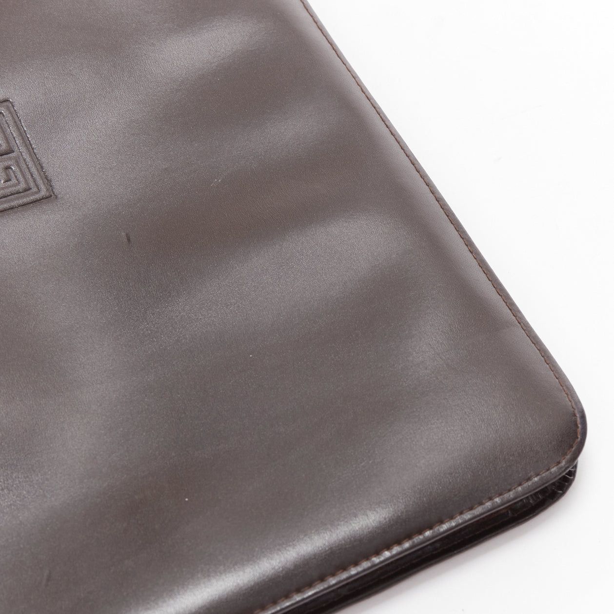 Givenchy GIVENCHY Vintage brown smooth leather zip around oversized portfolio clutch Size ONE SIZE - 7 Thumbnail