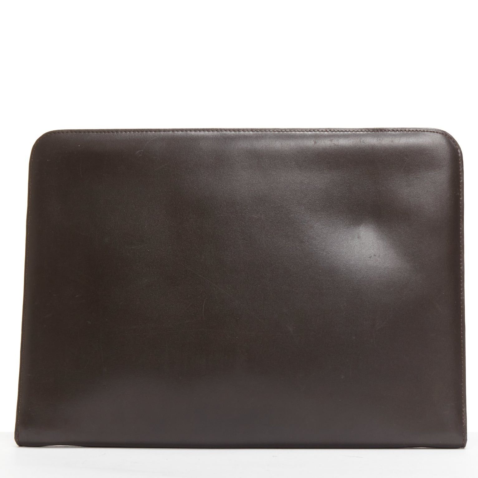 Givenchy GIVENCHY Vintage brown smooth leather zip around oversized portfolio clutch Size ONE SIZE - 4 Thumbnail