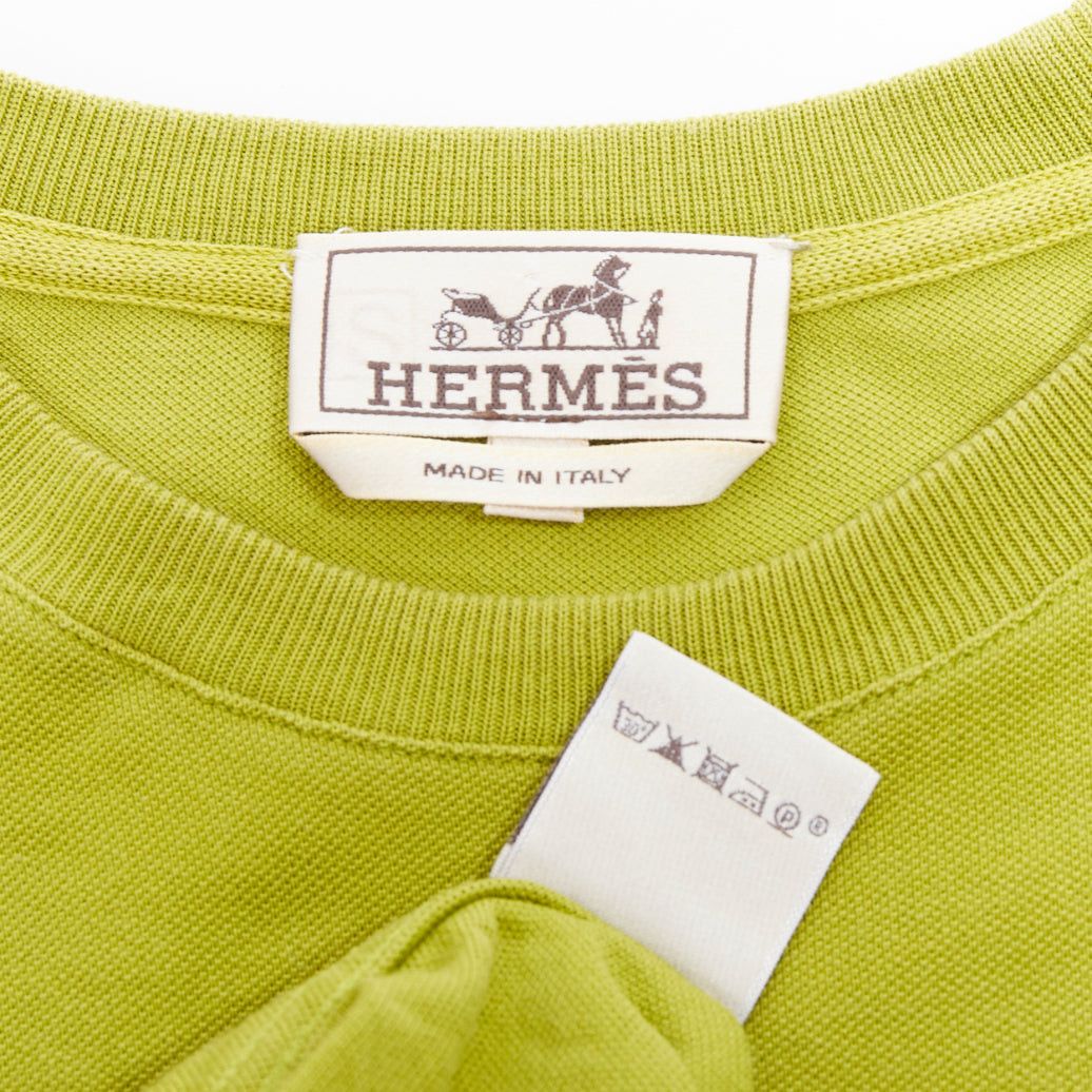 Hermes HERMES olive green cotton H logo crew neck pocket t-shirt top XS Size US XS / EU 42 / 0 - 8 Thumbnail