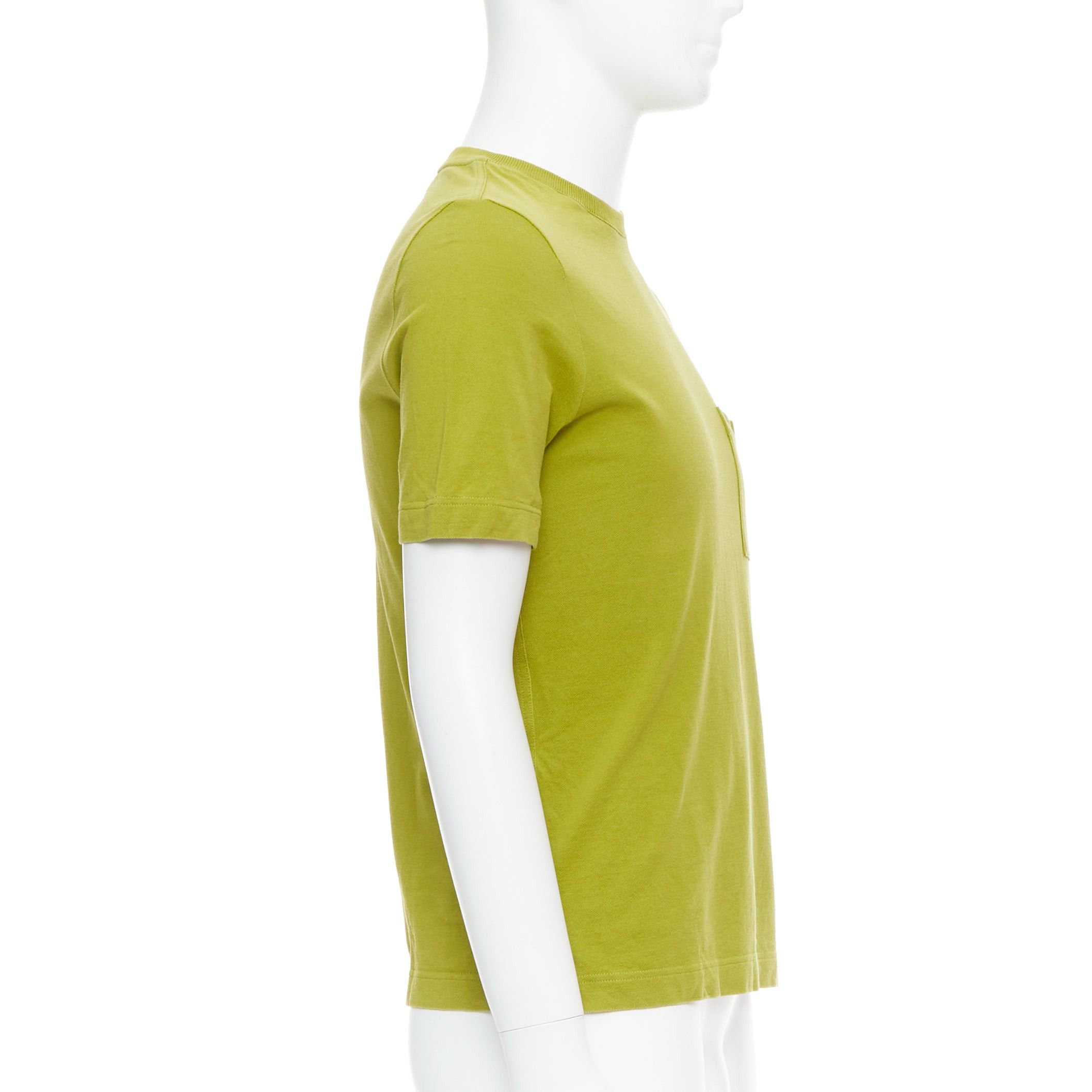 Hermes HERMES olive green cotton H logo crew neck pocket t-shirt top XS Size US XS / EU 42 / 0 - 4 Thumbnail
