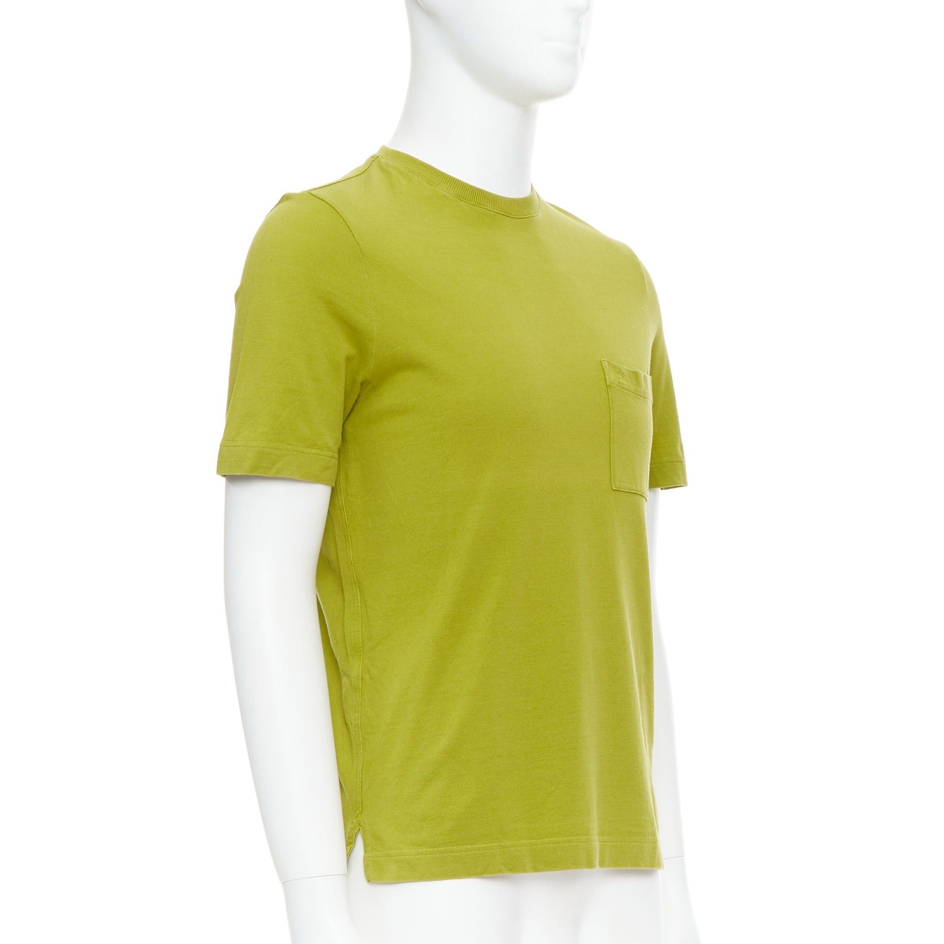 Hermes HERMES olive green cotton H logo crew neck pocket t-shirt top XS Size US XS / EU 42 / 0 - 3 Thumbnail