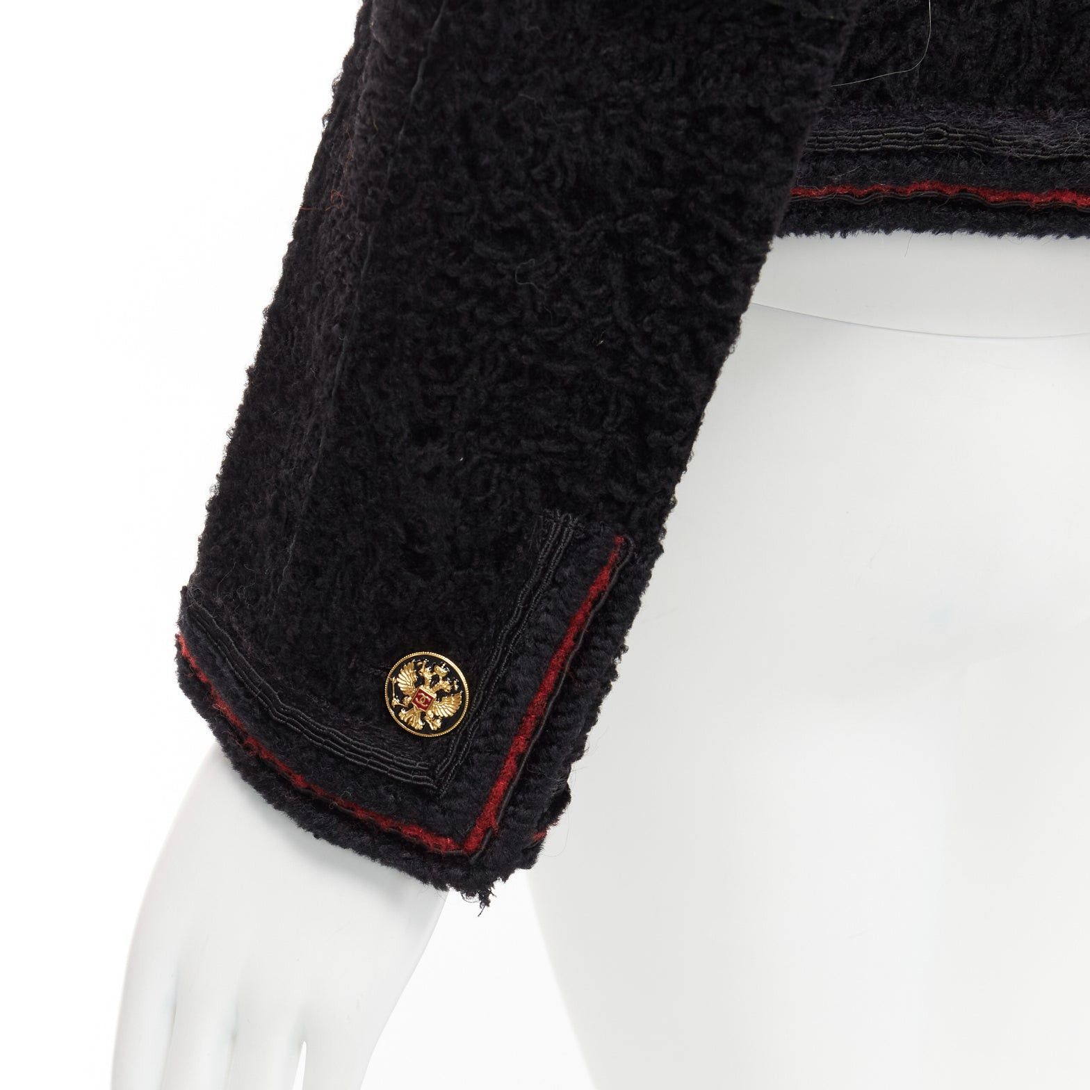 Chanel CHANEL 09A Paris Moscow black tweed leather lined CC logo jacket FR34 XS Size XS / US 0-2 / IT 36-38 - 2 Thumbnail