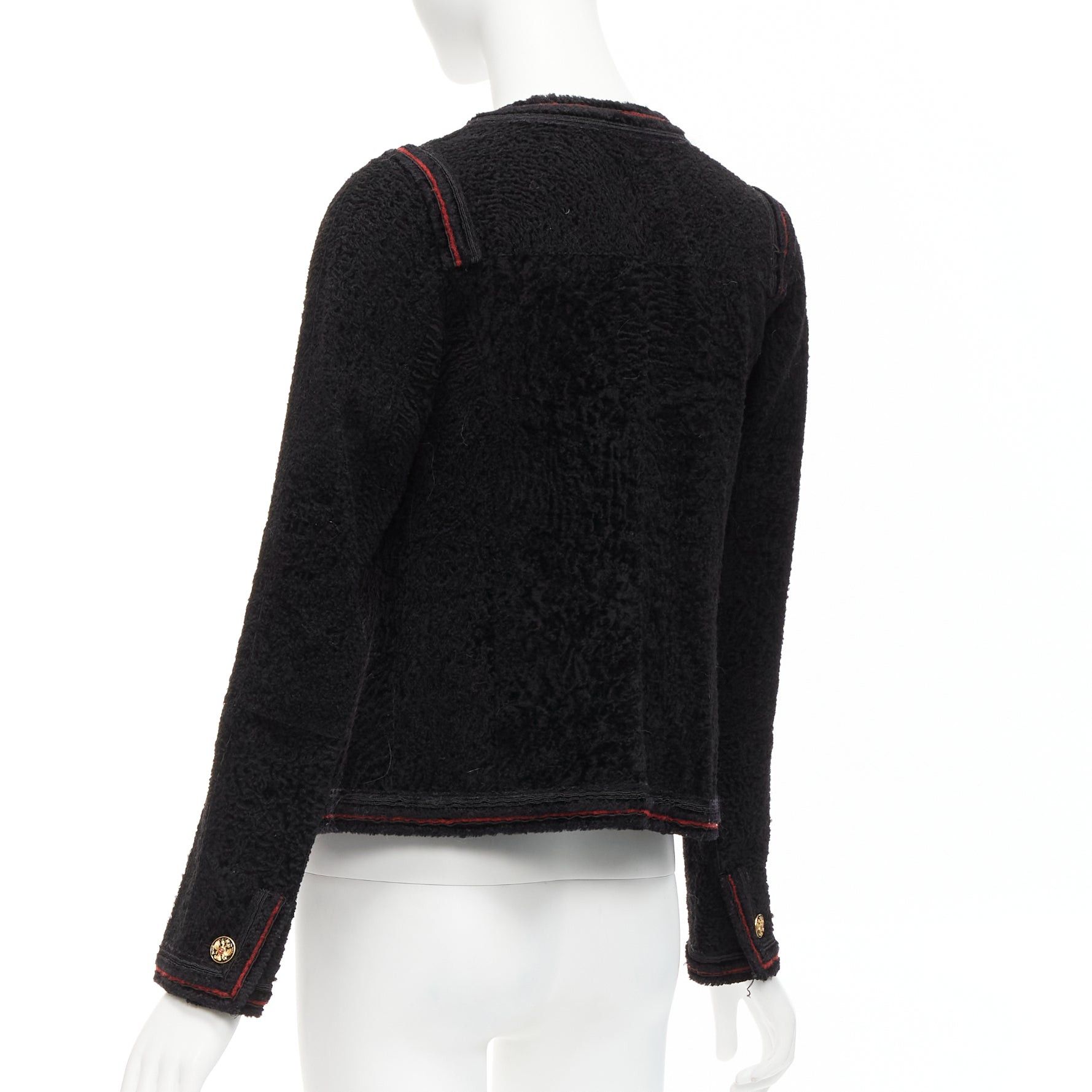 Chanel CHANEL 09A Paris Moscow black tweed leather lined CC logo jacket FR34 XS Size XS / US 0-2 / IT 36-38 - 6 Thumbnail