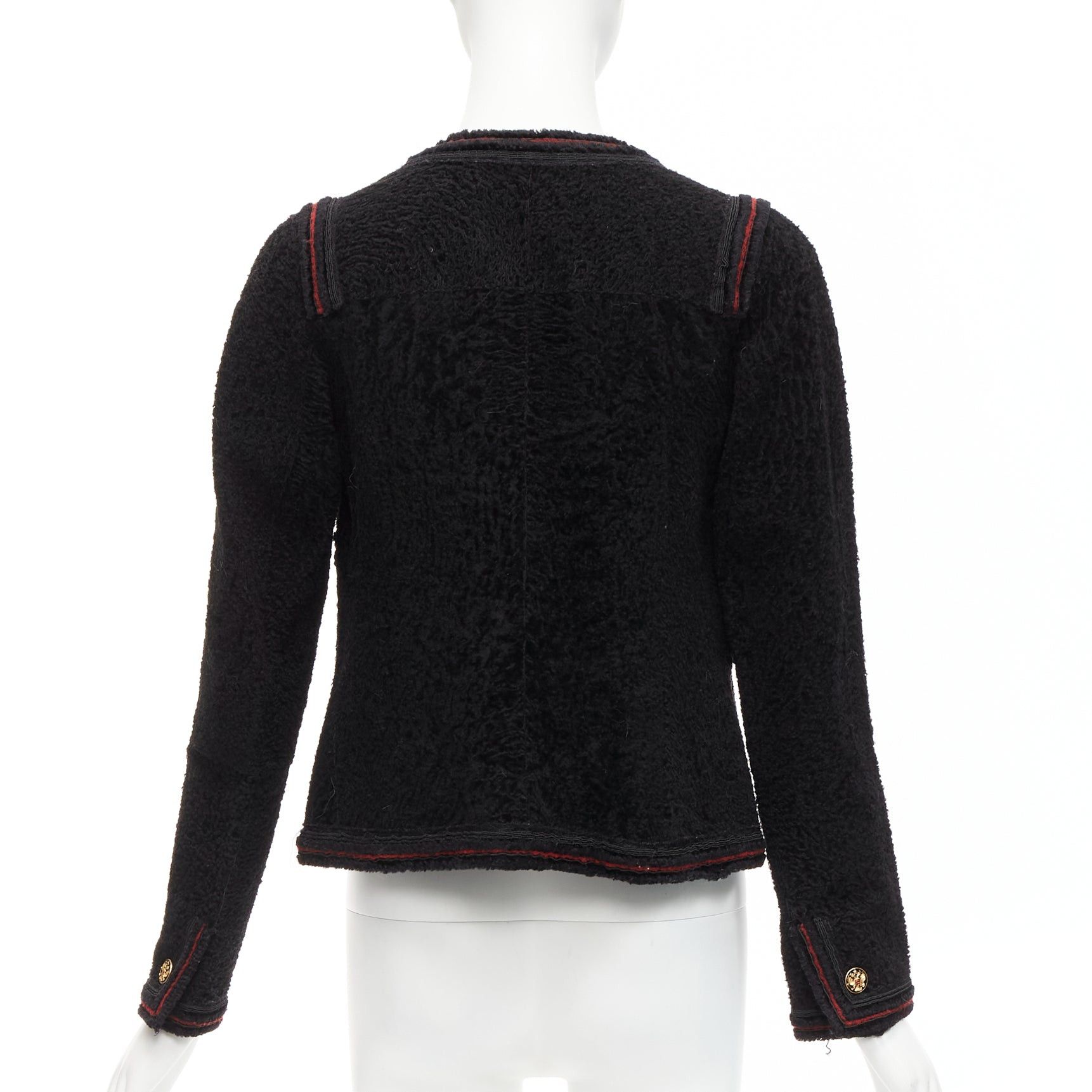 Chanel CHANEL 09A Paris Moscow black tweed leather lined CC logo jacket FR34 XS Size XS / US 0-2 / IT 36-38 - 5 Thumbnail
