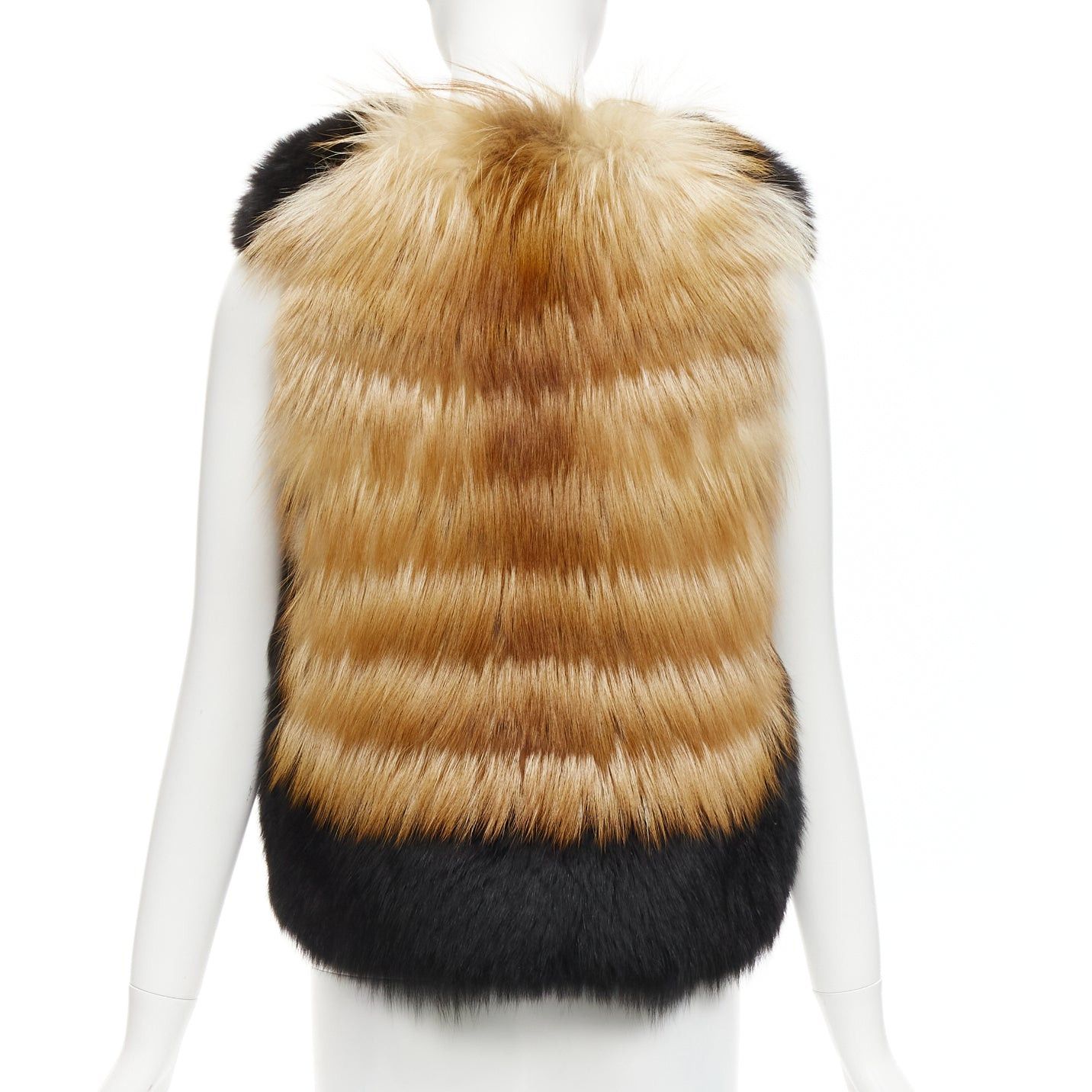 Other QUENTIN VERON black brown bicolor lamb fur bolero vest jacket FR36 S Size S / US 4 / IT 40 - 4 Thumbnail