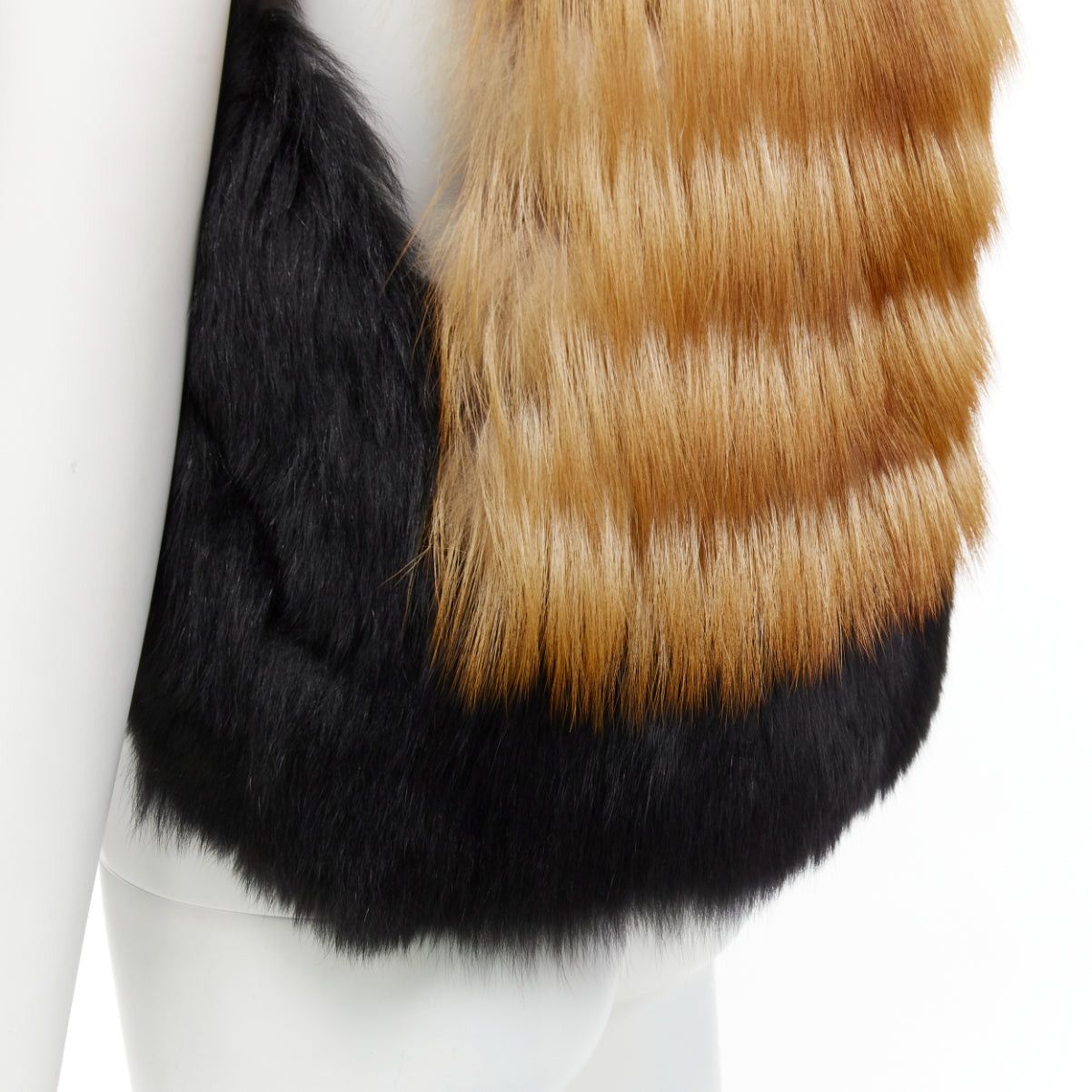 Other QUENTIN VERON black brown bicolor lamb fur bolero vest jacket FR36 S Size S / US 4 / IT 40 - 7 Thumbnail