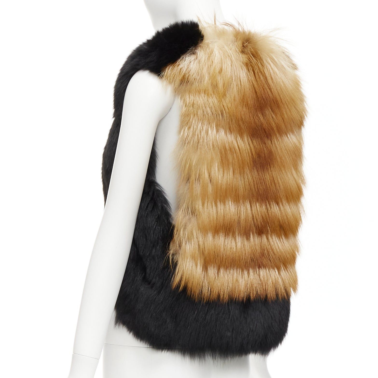 Other QUENTIN VERON black brown bicolor lamb fur bolero vest jacket FR36 S Size S / US 4 / IT 40 - 5 Thumbnail