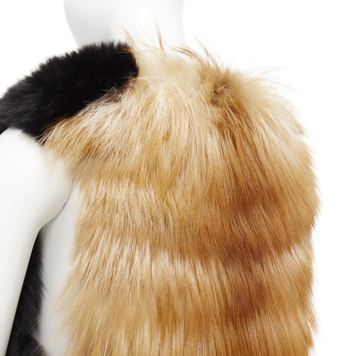 Other QUENTIN VERON black brown bicolor lamb fur bolero vest jacket FR36 S Size S / US 4 / IT 40 - 6 Thumbnail