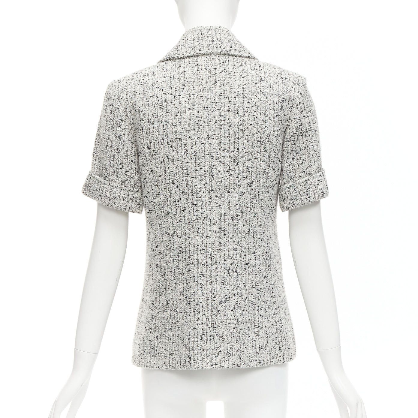Chanel CHANEL 2016 Fantasy Tweed silver CC buttons cuffed sleeves jacket FR36 S Size S / US 4 / IT 40 - 6 Thumbnail