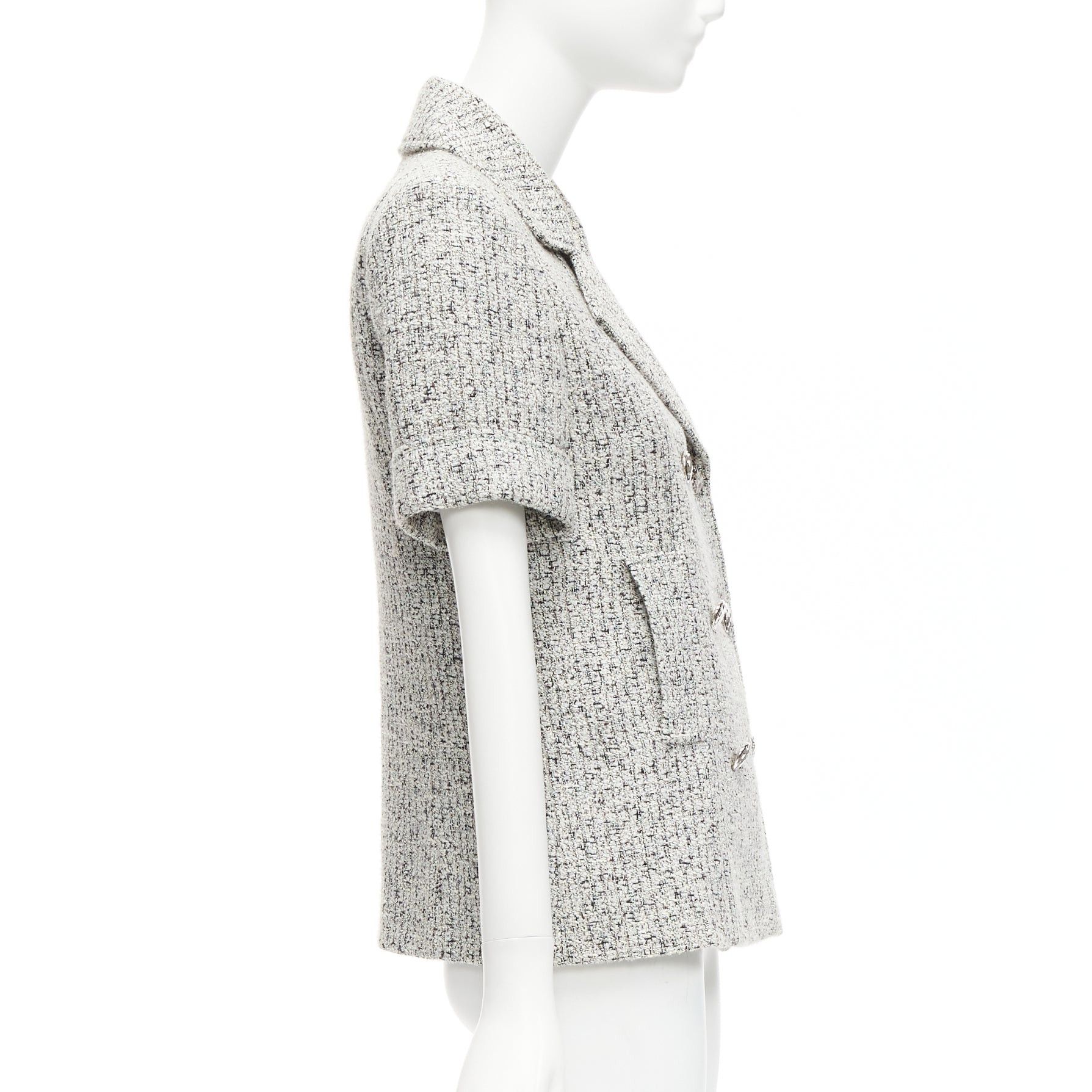 Chanel CHANEL 2016 Fantasy Tweed silver CC buttons cuffed sleeves jacket FR36 S Size S / US 4 / IT 40 - 5 Thumbnail