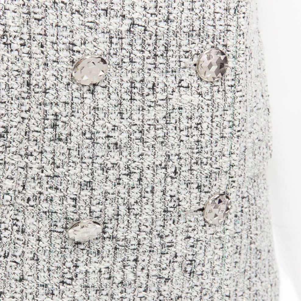 Chanel CHANEL 2016 Fantasy Tweed silver CC buttons cuffed sleeves jacket FR36 S Size S / US 4 / IT 40 - 2 Thumbnail