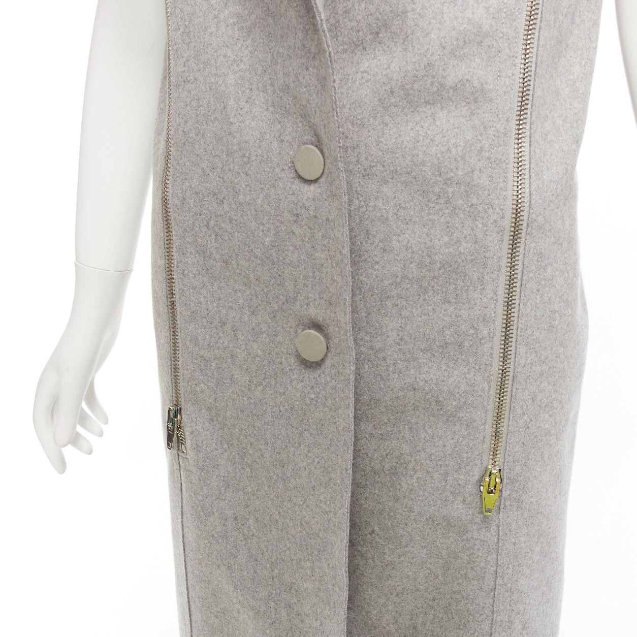 Alexander Wang ALEXANDER WANG Saga Furs grey fur collar virgin wool blend vest dress US4 S Size M / US 6-8 / IT 42-44 - 8 Thumbnail