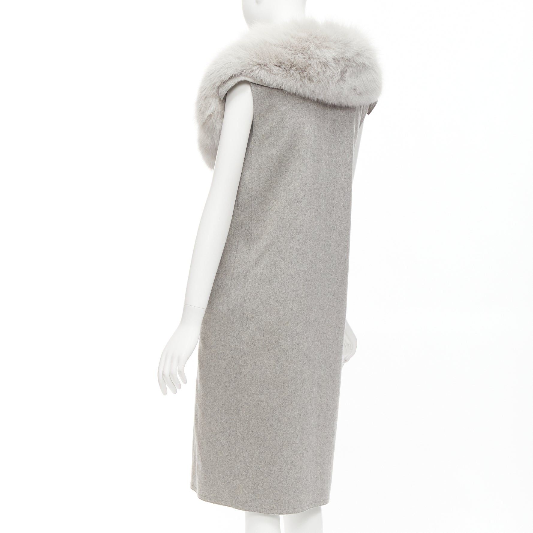 Alexander Wang ALEXANDER WANG Saga Furs grey fur collar virgin wool blend vest dress US4 S Size M / US 6-8 / IT 42-44 - 7 Thumbnail