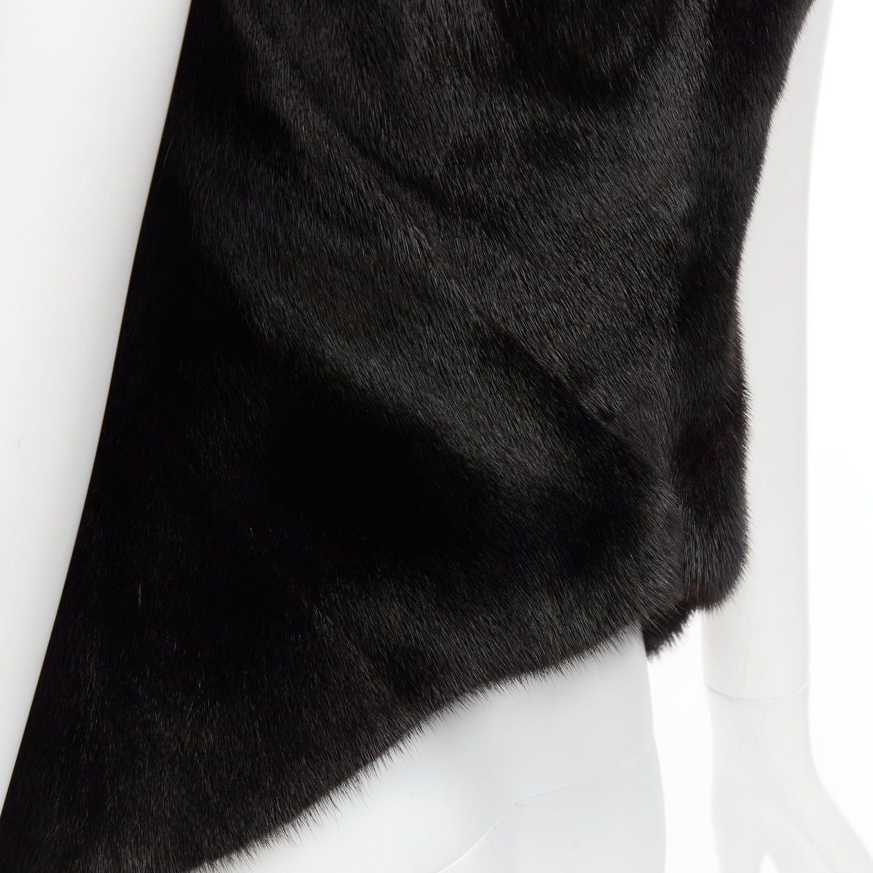 Rick Owens rare RICK OWENS Palais Royale black mixed fur asymmetric zipper vest top jacket Size S / US 4 / IT 40 - 2 Thumbnail