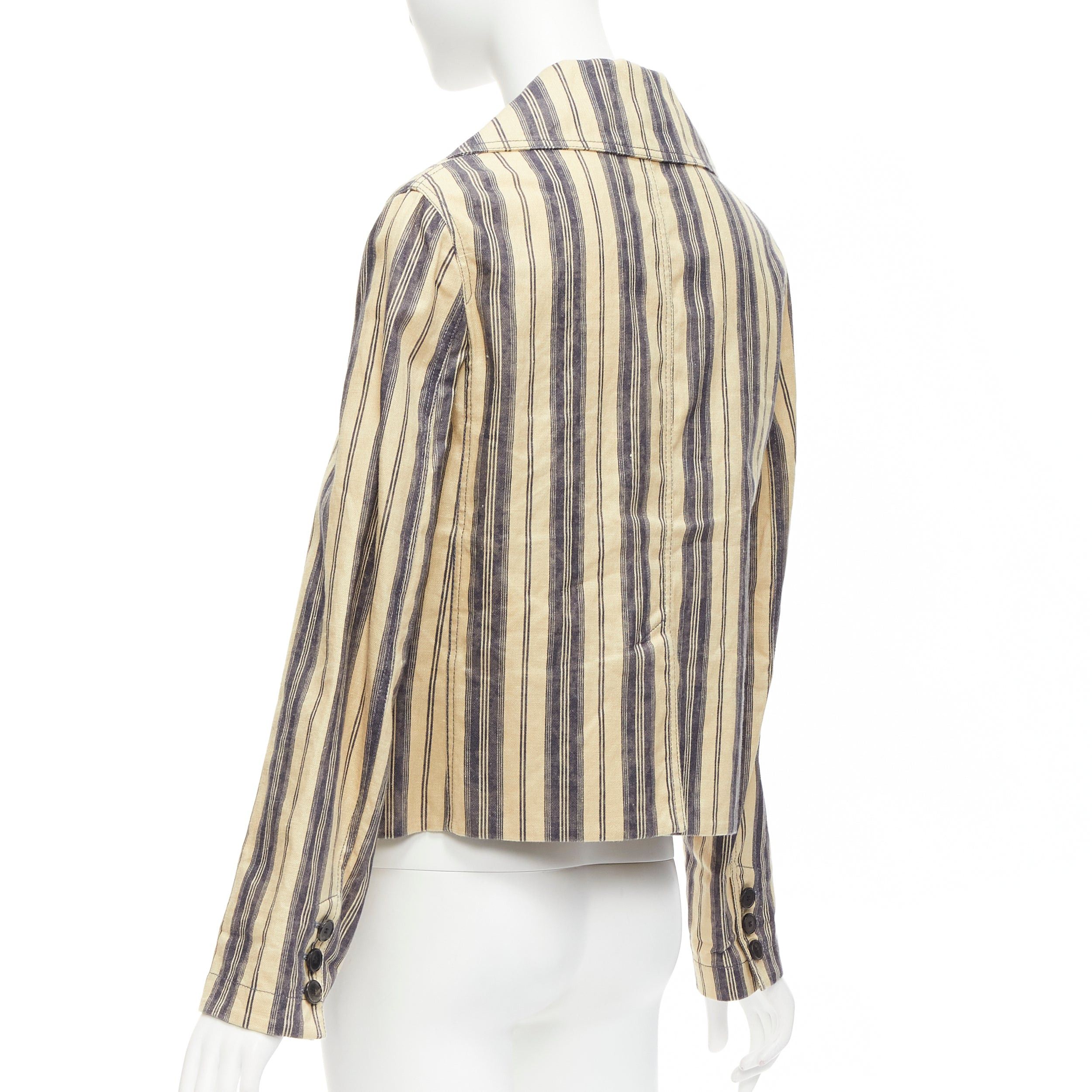 Dior CHRISTIAN DIOR 2020 Runway beige striped linen blend double breasted blazer FR36 S Size S / US 4 / IT 40 - 7 Thumbnail