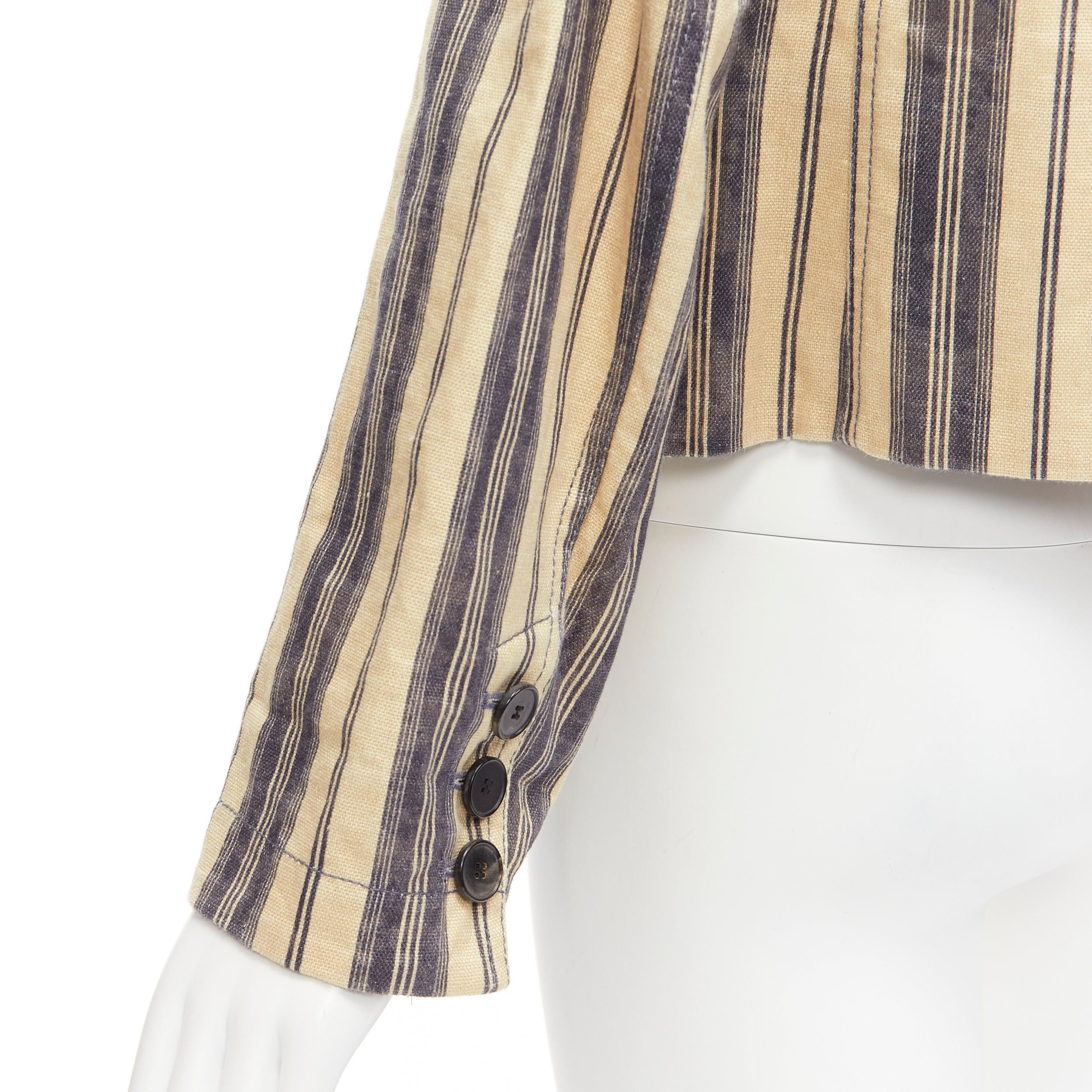 Dior CHRISTIAN DIOR 2020 Runway beige striped linen blend double breasted blazer FR36 S Size S / US 4 / IT 40 - 8 Thumbnail