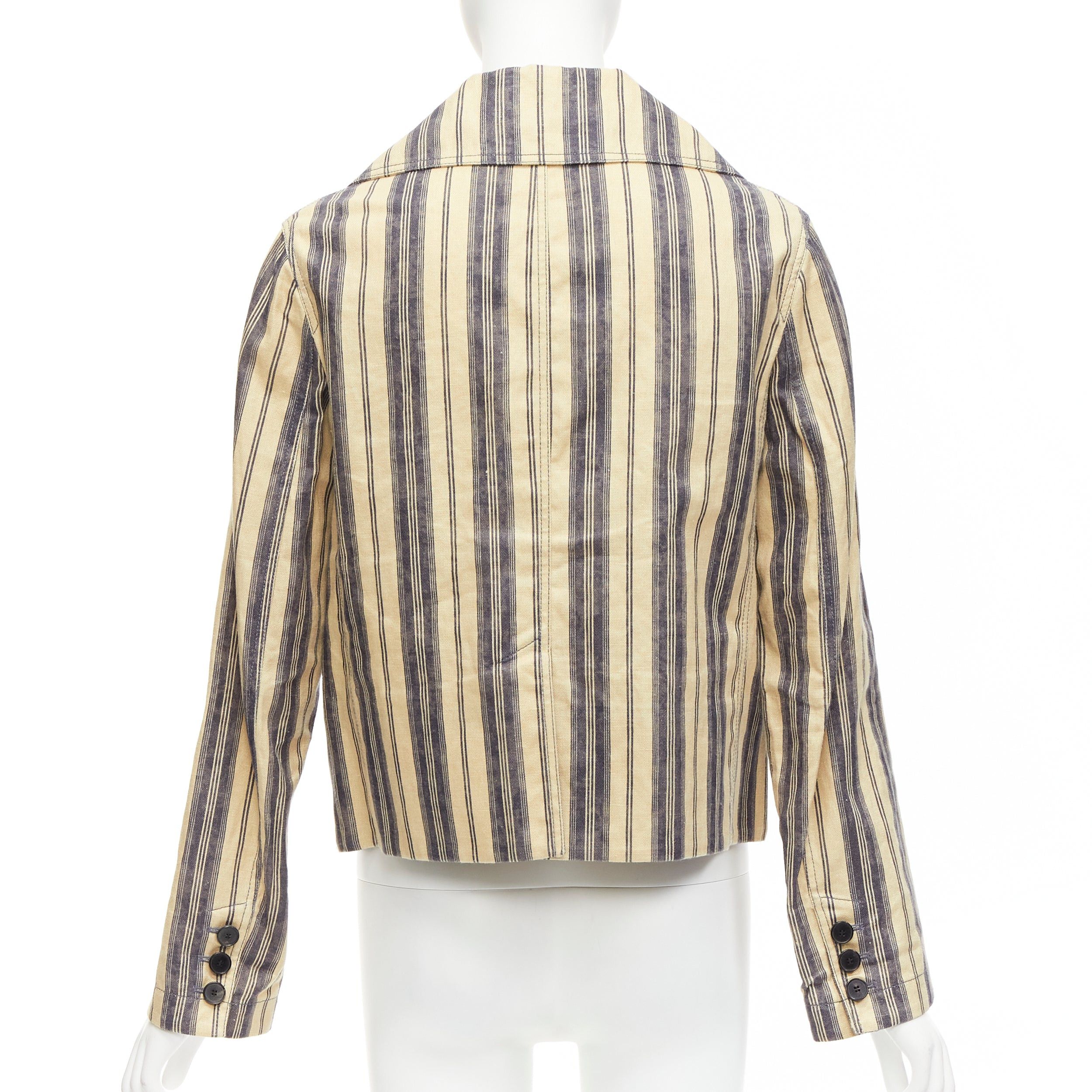 Dior CHRISTIAN DIOR 2020 Runway beige striped linen blend double breasted blazer FR36 S Size S / US 4 / IT 40 - 6 Thumbnail