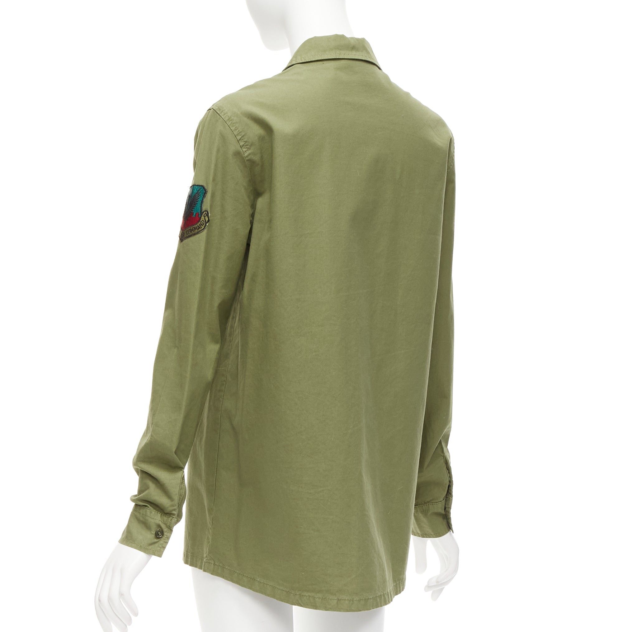 MR & MRS ITALY MR AND MRS ITALY khaki green beaded badges military safari shirt IT38 XS Size XS / US 0-2 / IT 36-38 - 6 Thumbnail