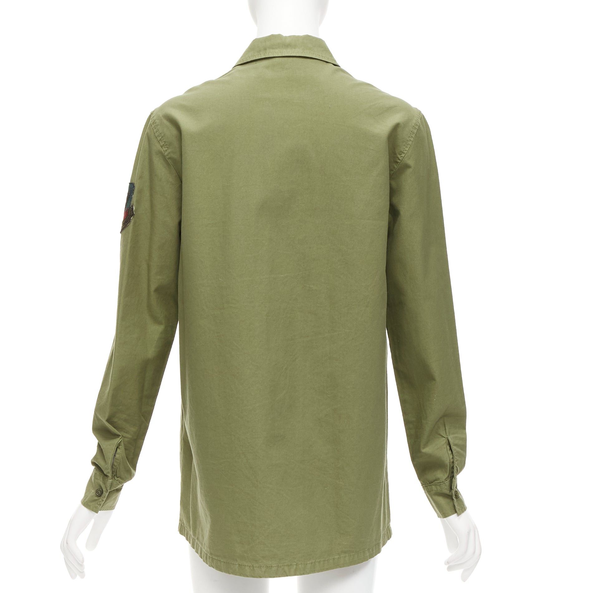 MR & MRS ITALY MR AND MRS ITALY khaki green beaded badges military safari shirt IT38 XS Size XS / US 0-2 / IT 36-38 - 5 Thumbnail