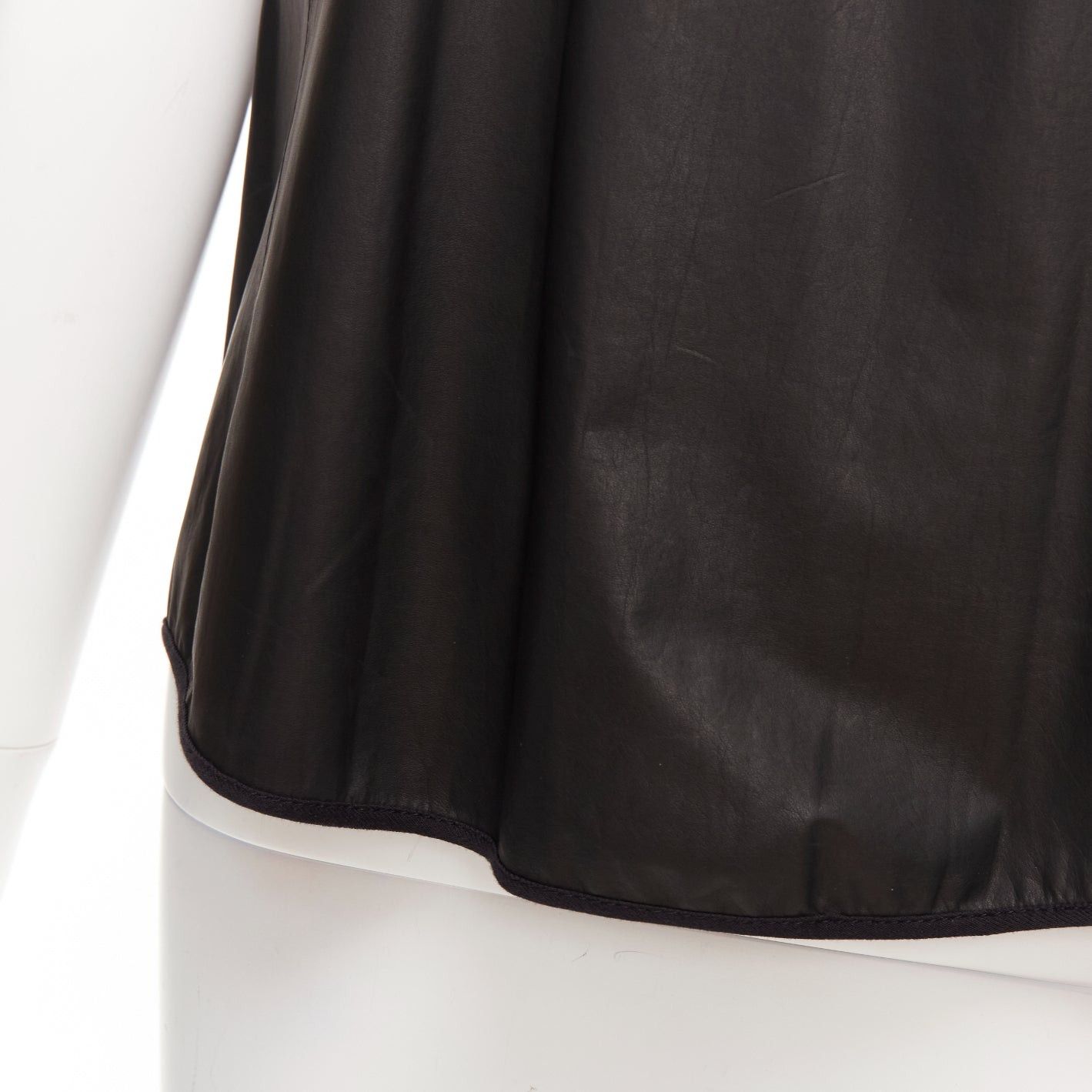 Theory THEYSKENS THEORY black 100% calf leather 3D flare sleeve hi low hem top S Size S / US 4 / IT 40 - 7 Thumbnail