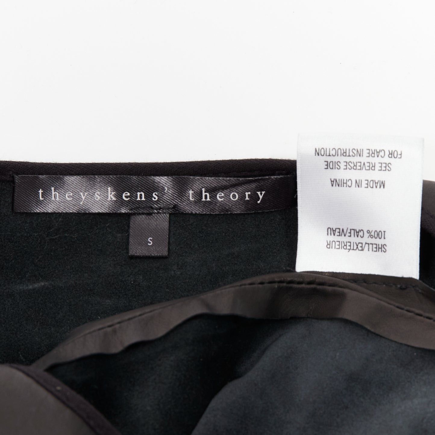 Theory THEYSKENS THEORY black 100% calf leather 3D flare sleeve hi low hem top S Size S / US 4 / IT 40 - 8 Thumbnail