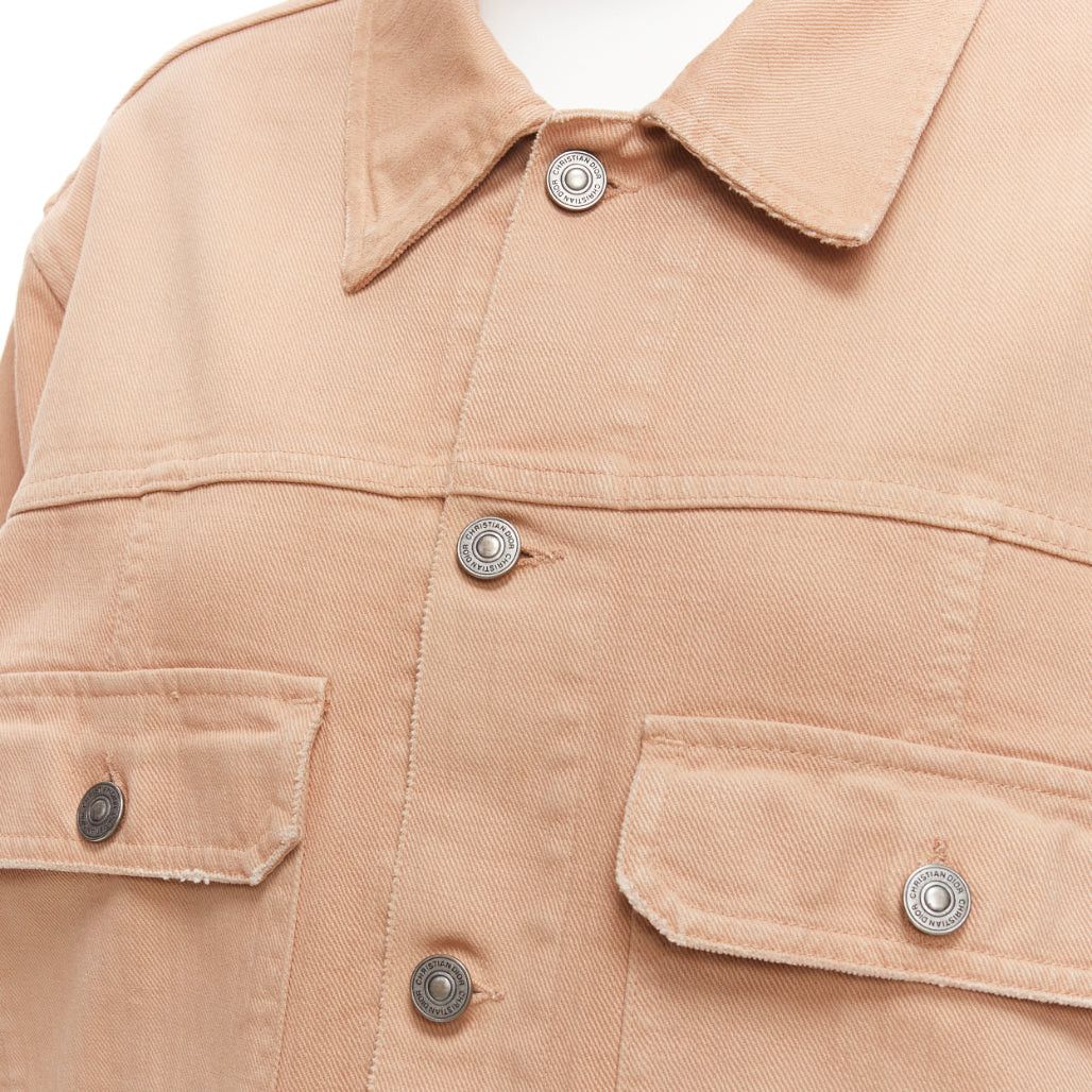 Dior CHRISTIAN DIOR dirty peach denim CD bee logo boxy trucker jacket FR36 S Size S / US 4 / IT 40 - 7 Thumbnail