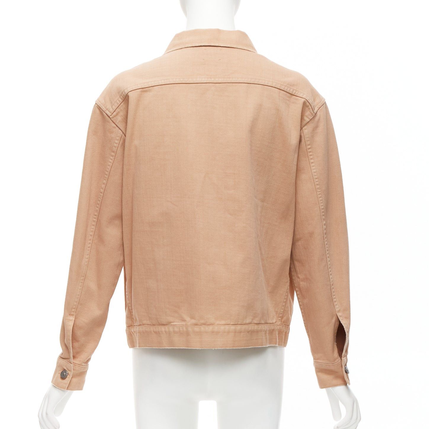 Dior CHRISTIAN DIOR dirty peach denim CD bee logo boxy trucker jacket FR36 S Size S / US 4 / IT 40 - 5 Thumbnail