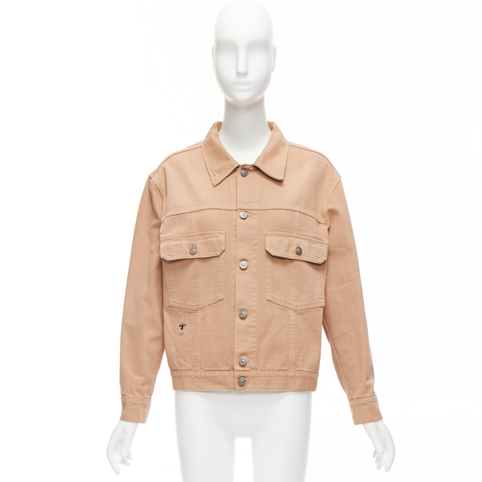 Dior CHRISTIAN DIOR dirty peach denim CD bee logo boxy trucker jacket FR36 S Size S / US 4 / IT 40 - 9 Thumbnail