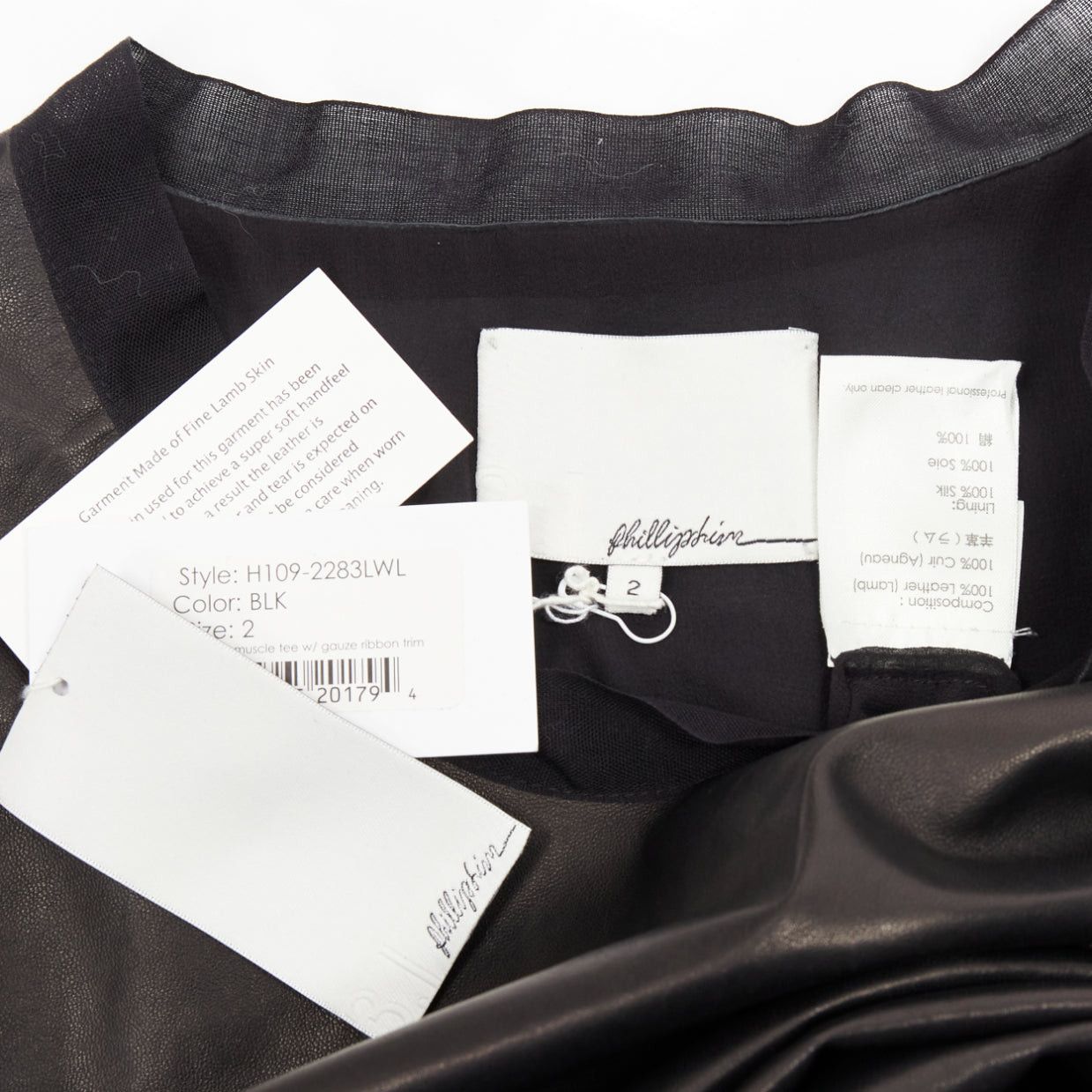 3.1 Phillip Lim 3.1 PHILLIP LIM black leather sheer silk trim folded sleeves tunic top US2 S Size S / US 4 / IT 40 - 8 Thumbnail