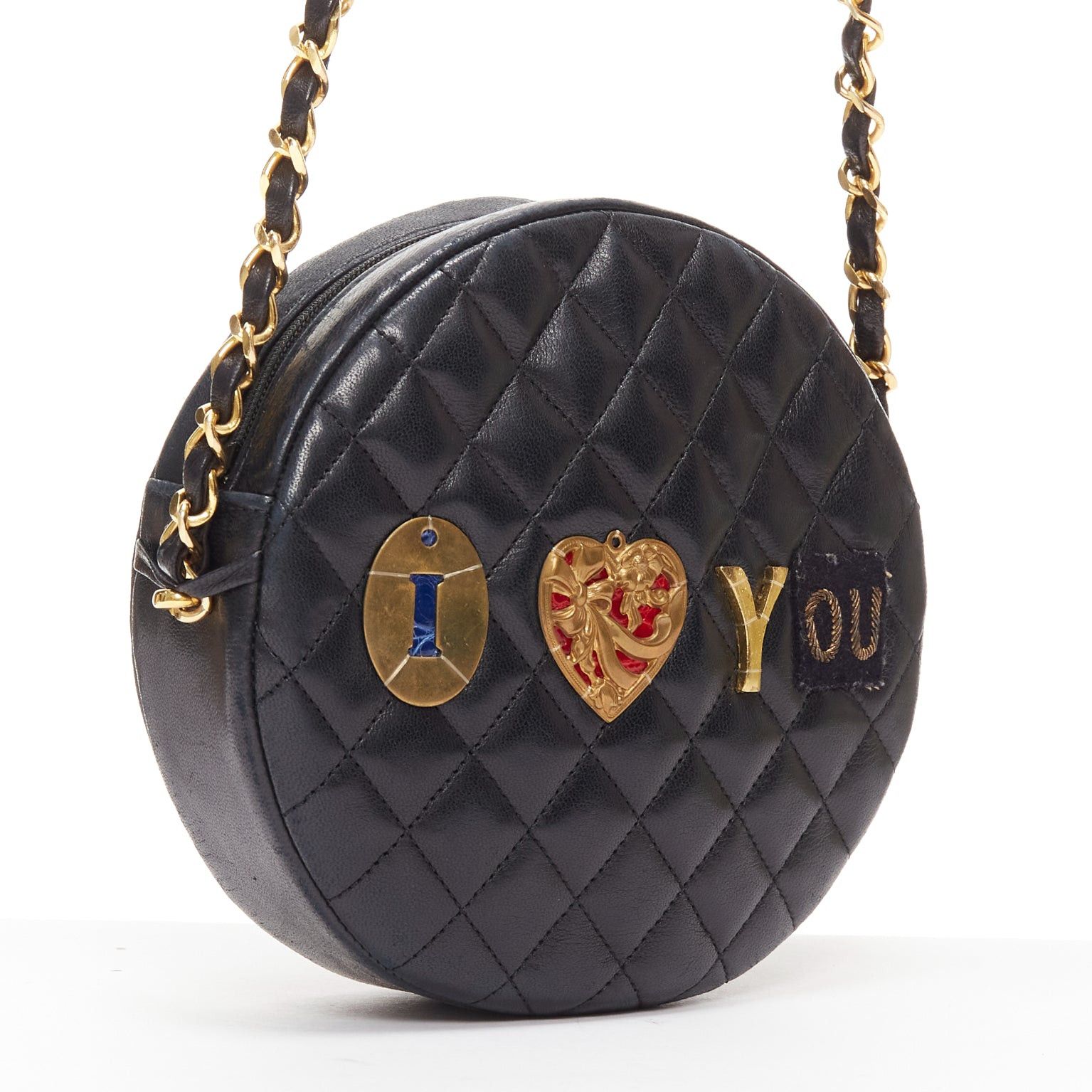 Other TIGER IN THE RAIN CHANEL Vintage I Love You applique round crossbody chain bag Size ONE SIZE - 3 Thumbnail
