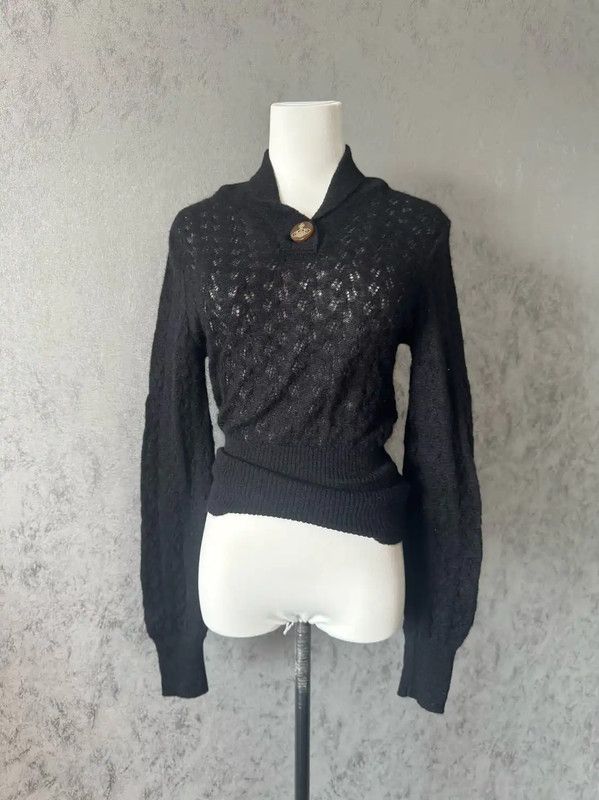 Vivienne Westwood Vivienne Westwood Black Long Sleeve Knit Sweater 0089 Size M / US 6-8 / IT 42-44 - 2 Thumbnail