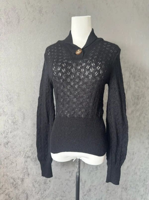 Vivienne Westwood Vivienne Westwood Black Long Sleeve Knit Sweater 0089 Size M / US 6-8 / IT 42-44 - 8 Thumbnail